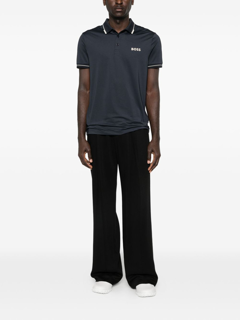 BOSS logo-print trimmed polo shirt outlook