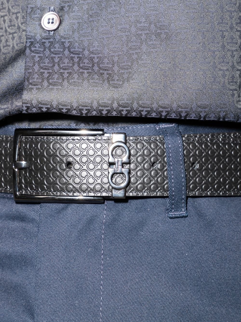 Gancini-motif leather belt - 2