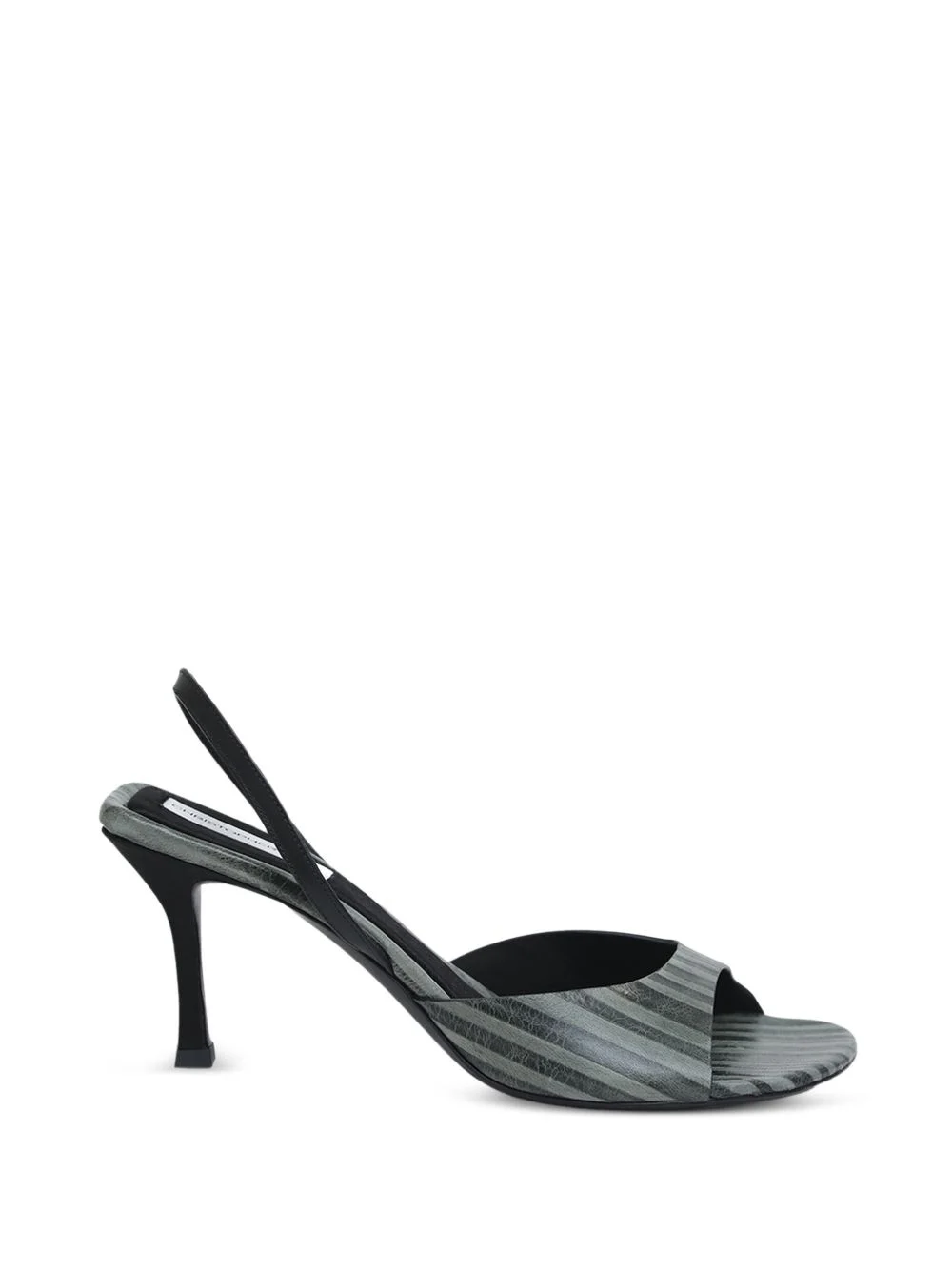 Lila stripe-print slingback pumps - 1