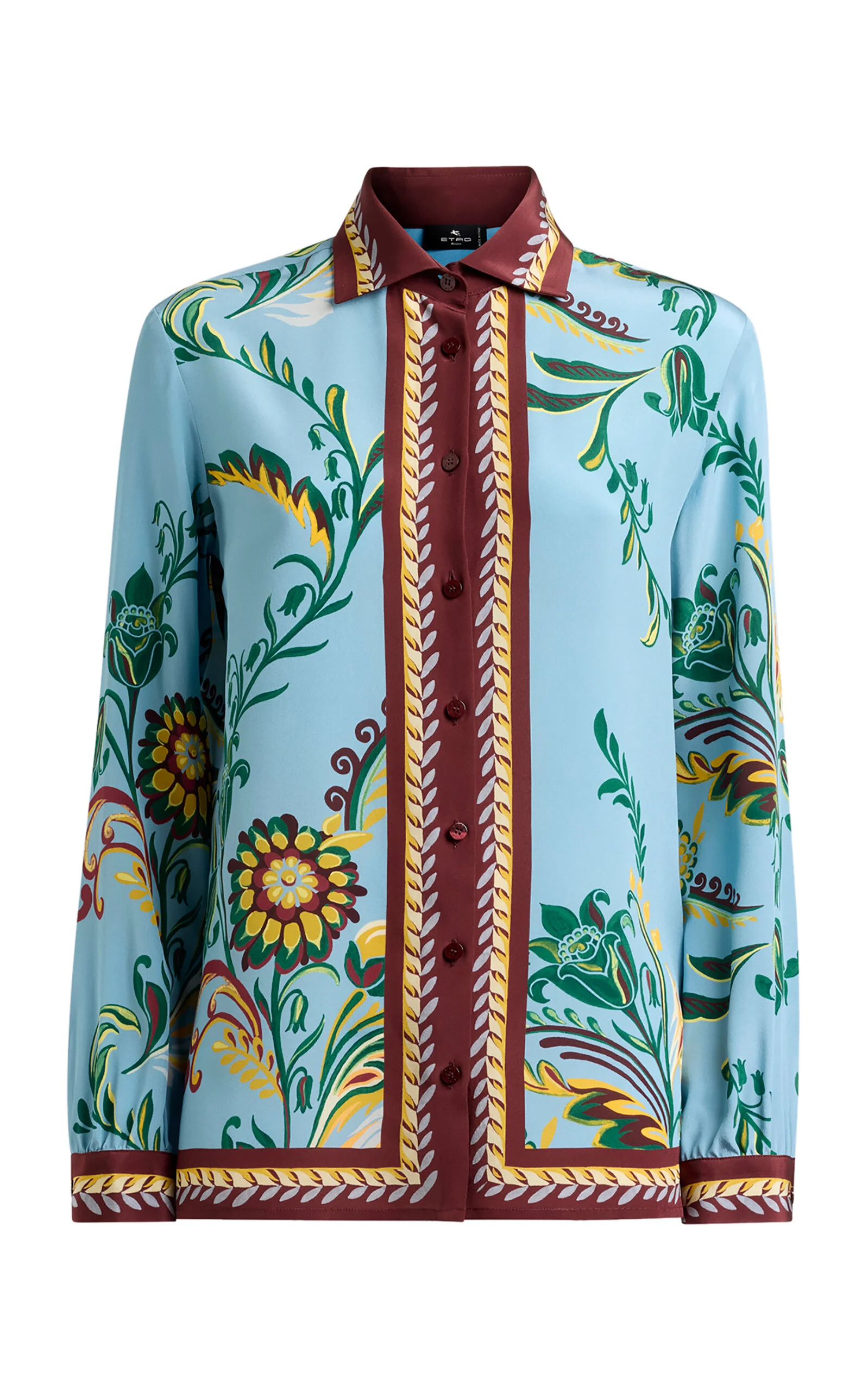 Printed Silk Shirt light blue - 1