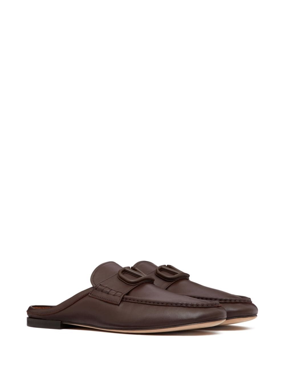 VLogo leather slippers - 2