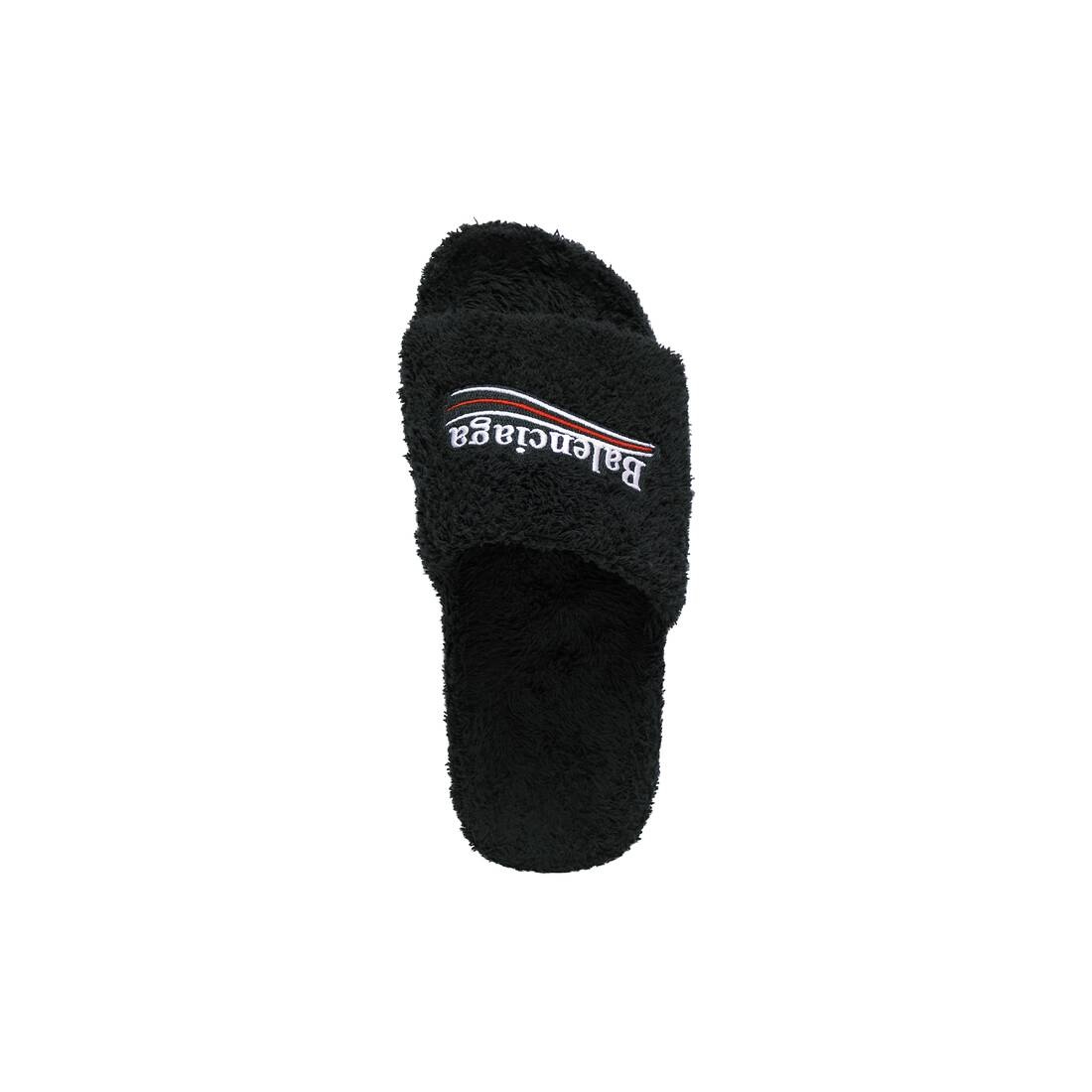 furry slide sandal in soft towel - 6
