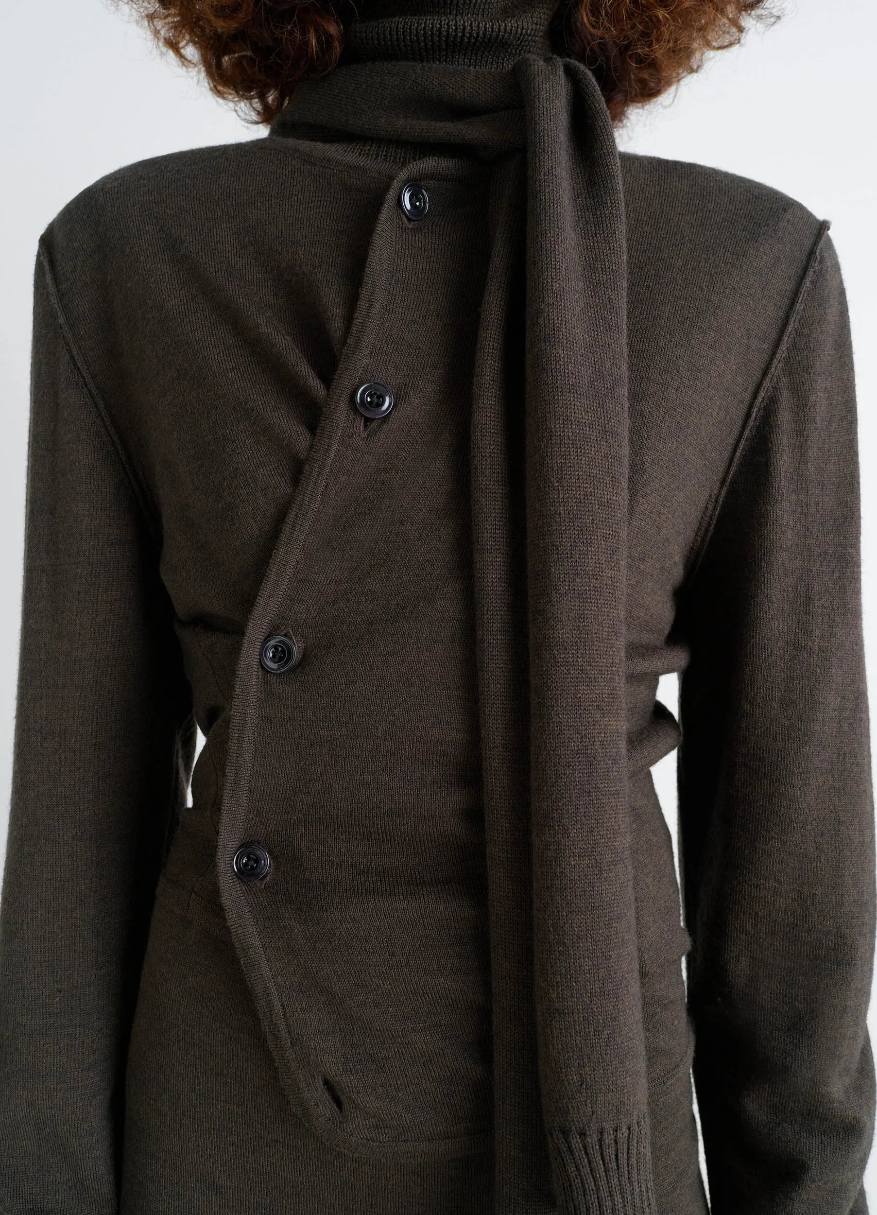 TWISTED CARDIGAN WITH SCARF - 5