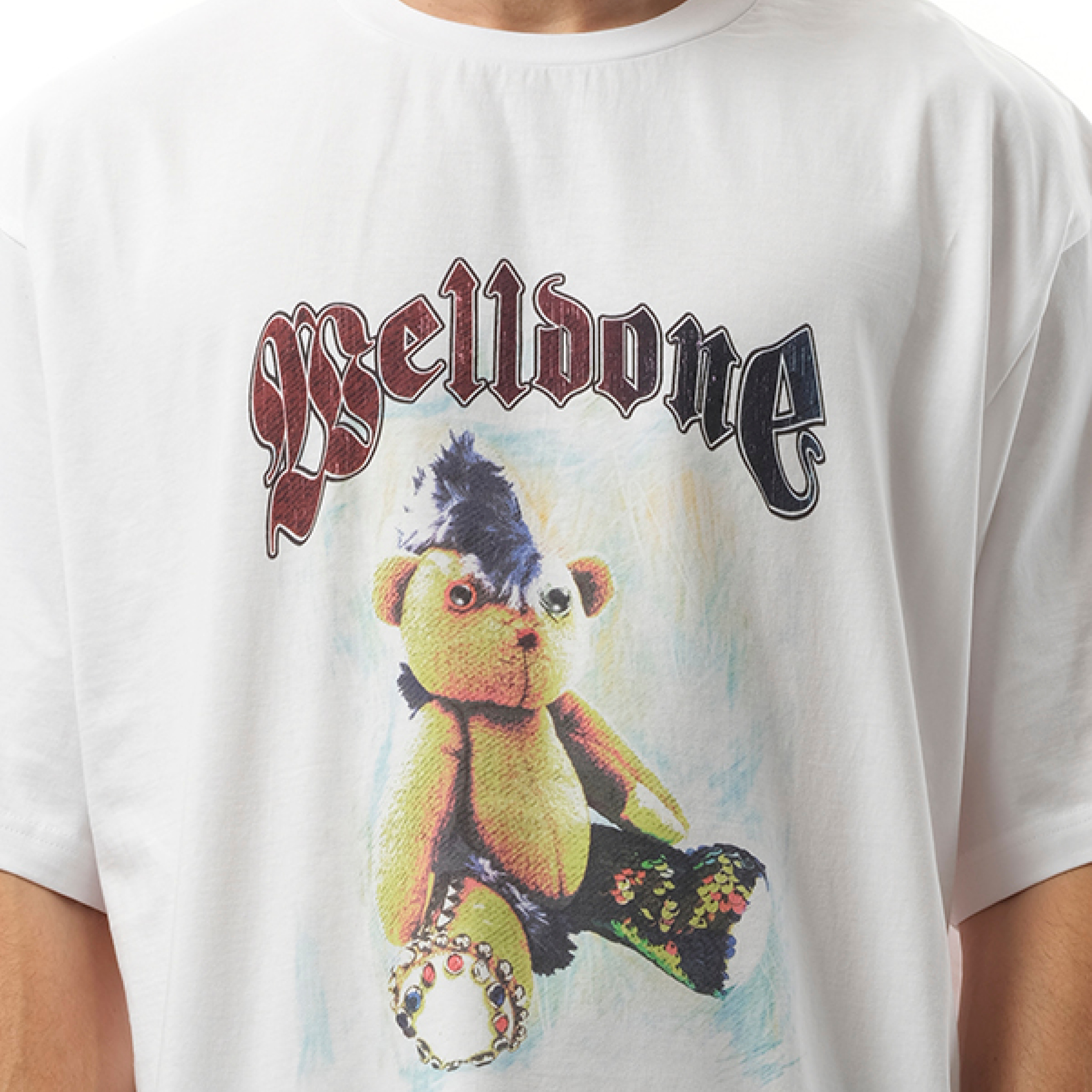 Punk Teddy T-Shirt in White - 3