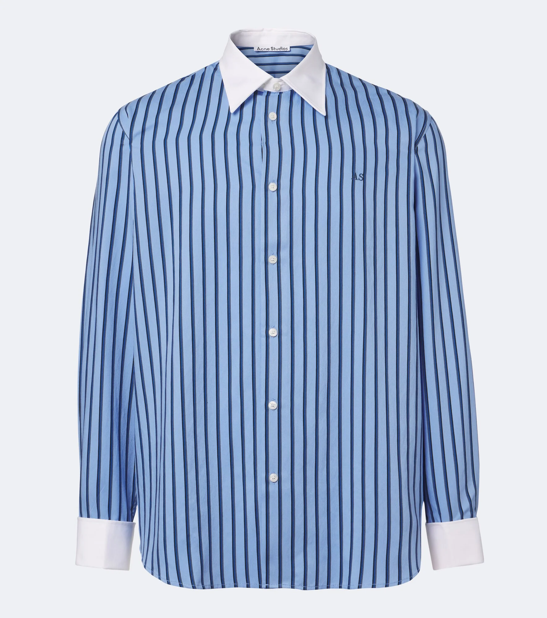 Striped satin twill shirt - 1