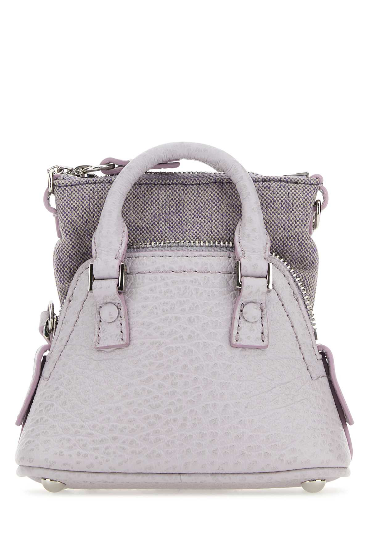 Maison Margiela Women Lilac Leather And Fabric 5Ac Classique Baby Handbag - 3