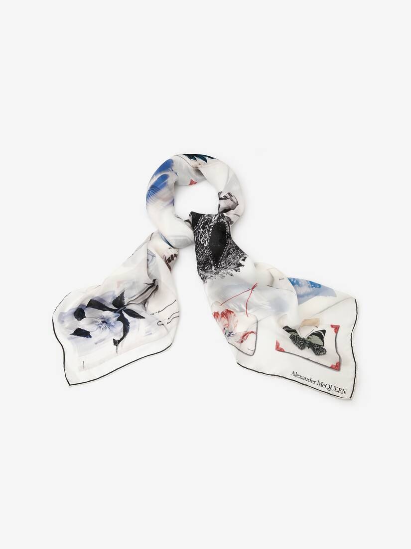 Mcqueen Memories Silk Shawl in Ivory - 2