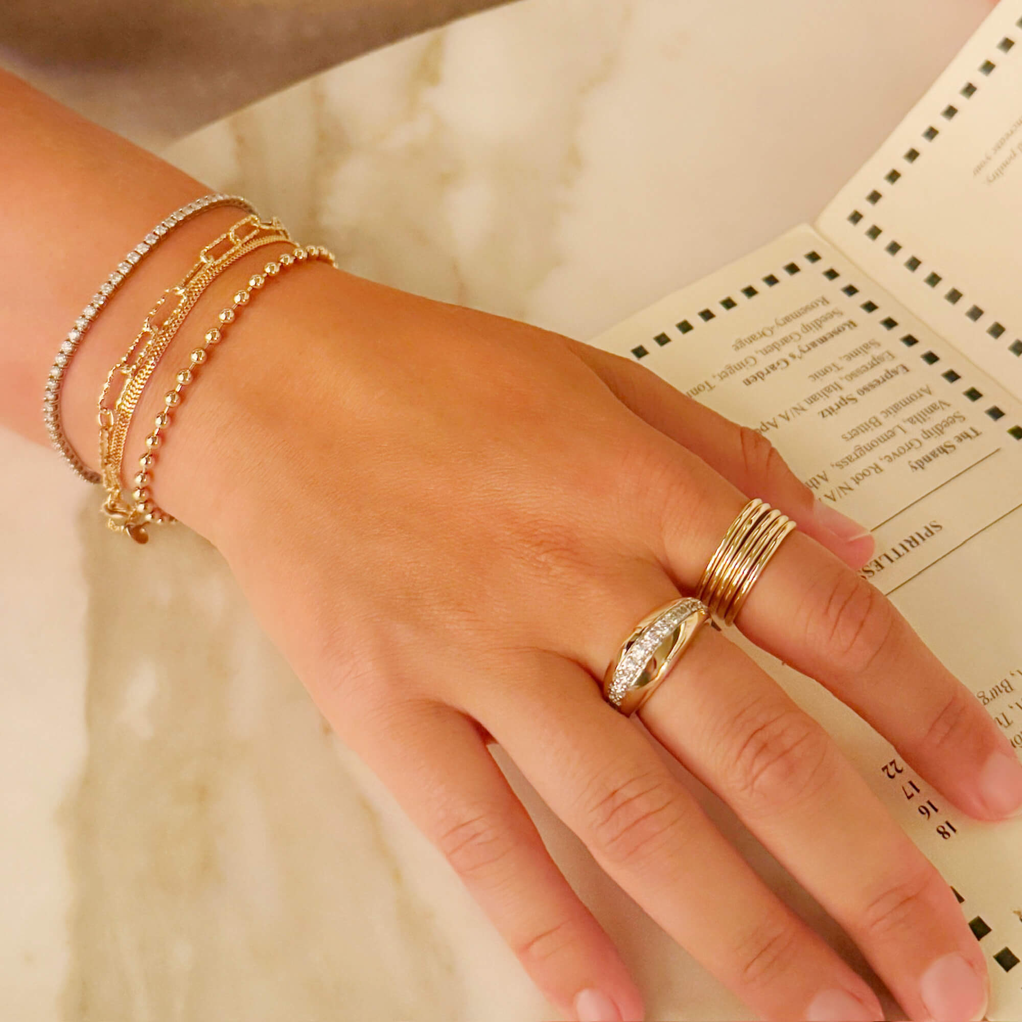 Gold Ball Chain Bracelet - 8