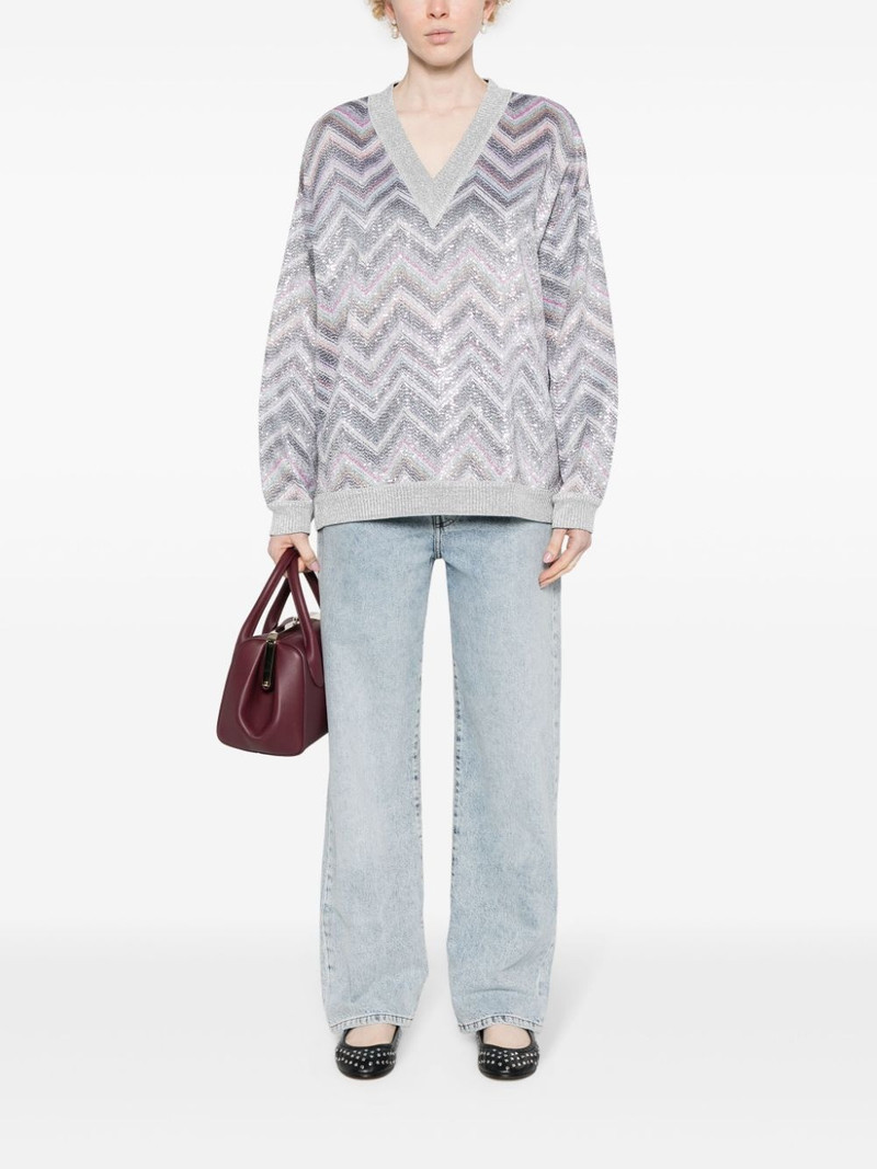 Missoni zigzag sequin-embellished jumper outlook