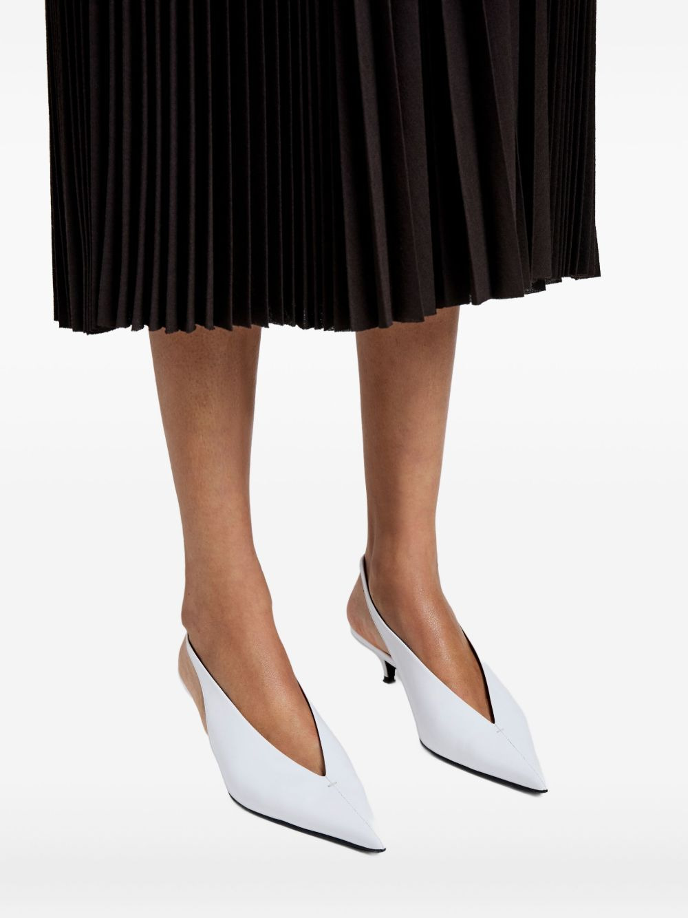 40mm leather heeled pumps - 4