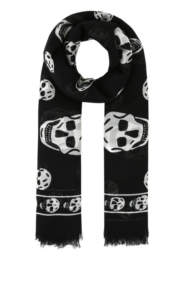 ALEXANDER MCQUEEN Printed Modal Blend Foulard - 1