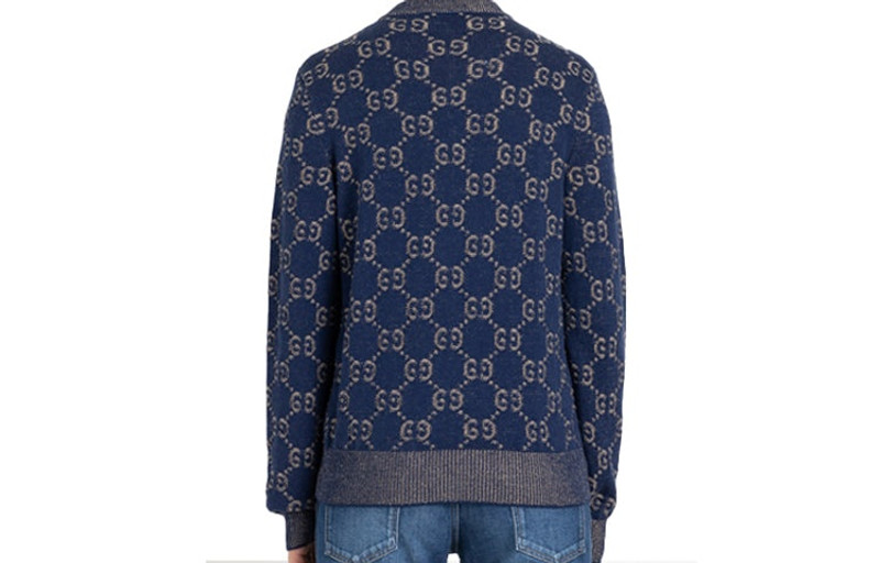GUCCI Gucci GG Jacquard Pull Knit For Men Navy 614744-XKBAU-4079 outlook