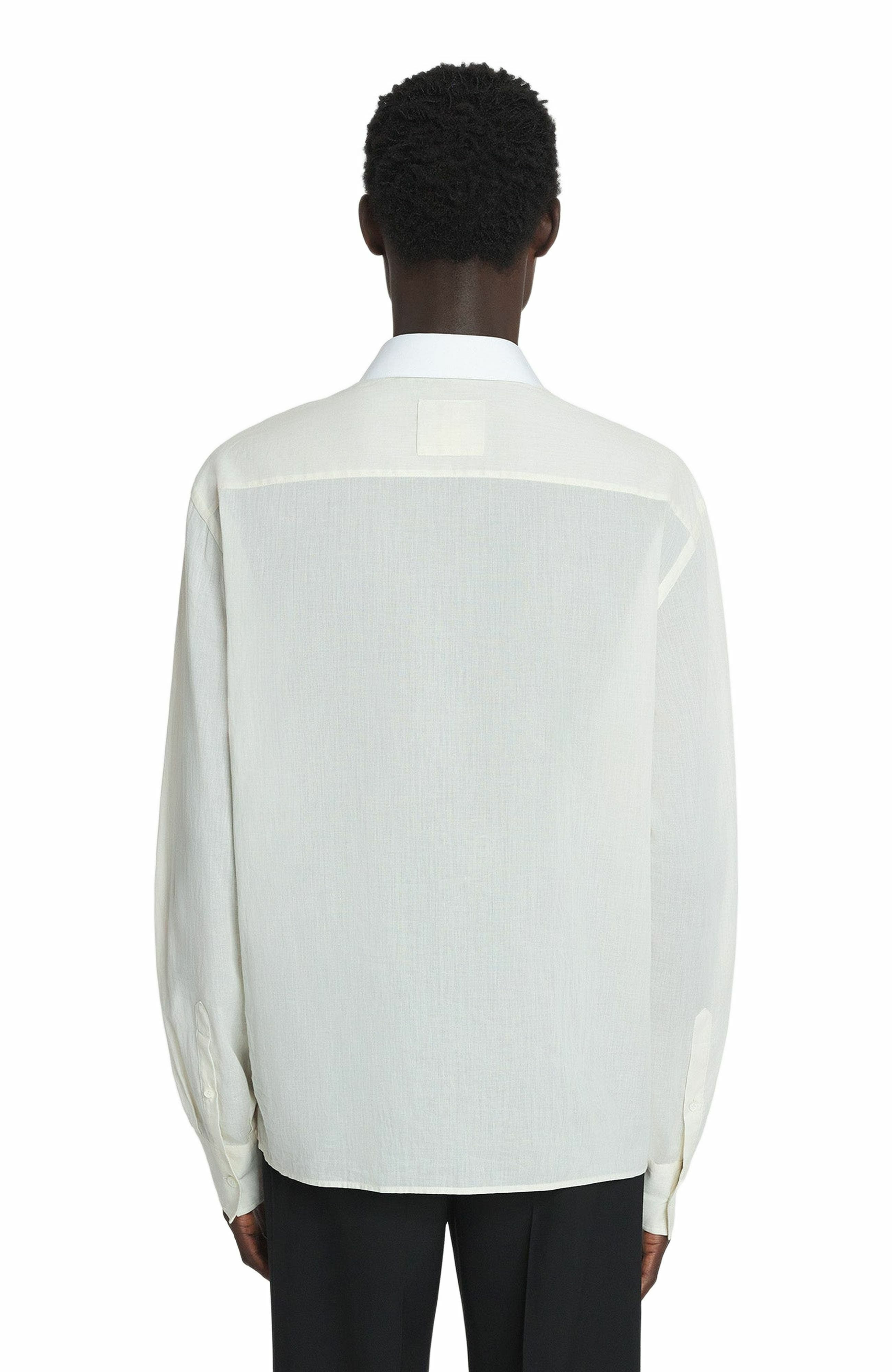 Lanvin Cotton Voile Shirt With Cut-Outs in Optic White at Nordstrom - 3