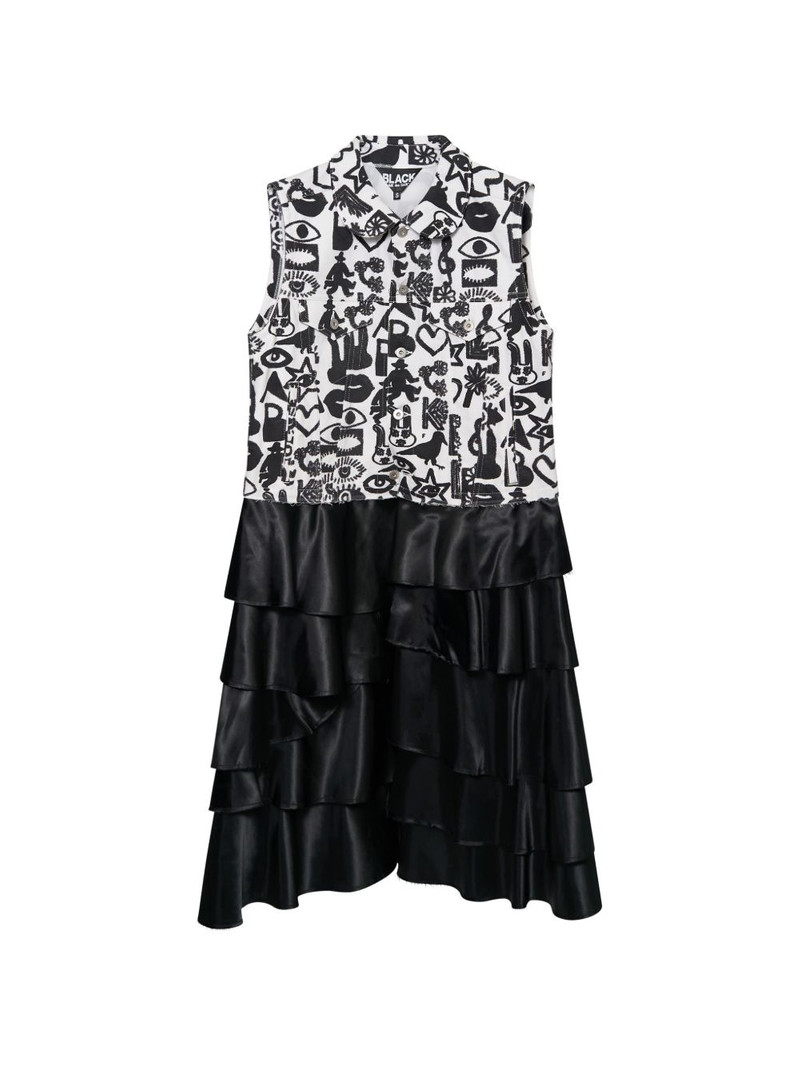 graphic-print ruffled dress 1