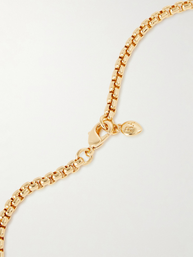 Puffy Initial Gold-tone, Enamel And Cubic Zirconia Necklace 3