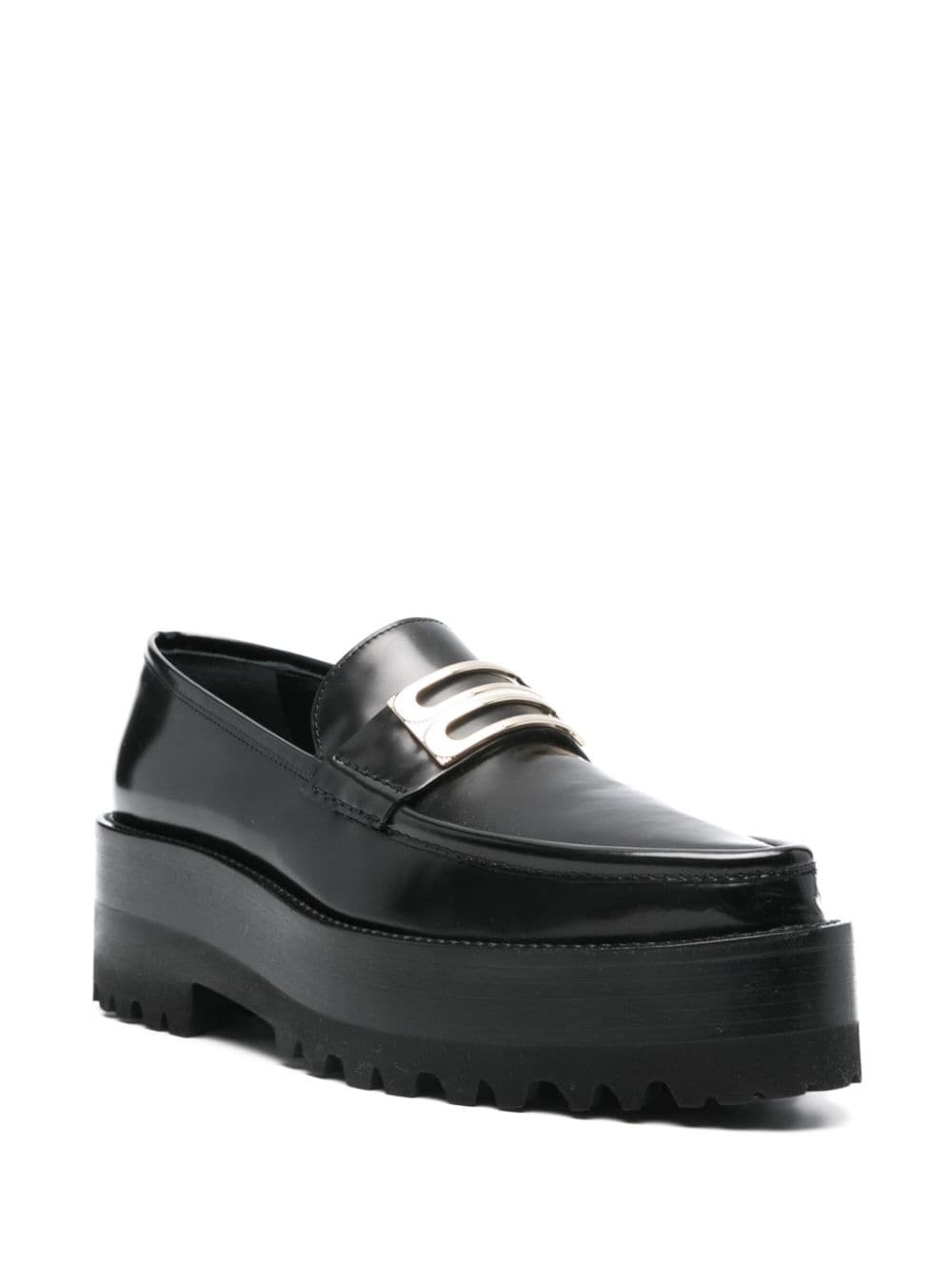 flatform leather loafers - 2