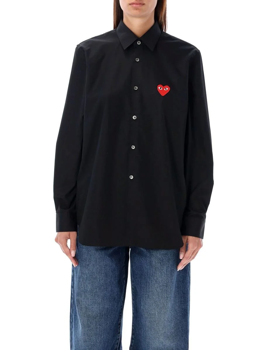 Comme Des Garçons Play Red Heart Patch Shirt - 1