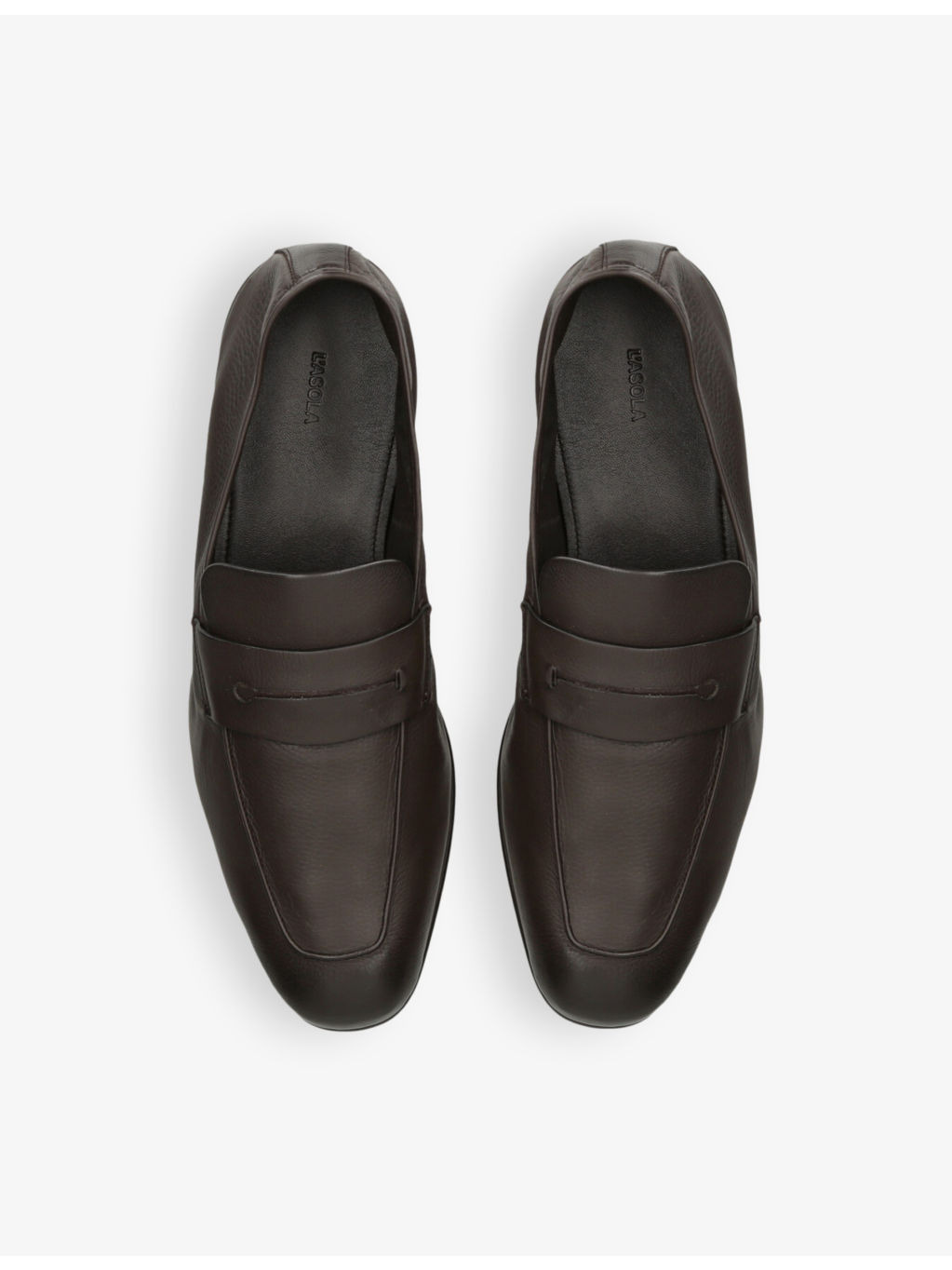 L'Asola almond-toe leather penny loafers - 2