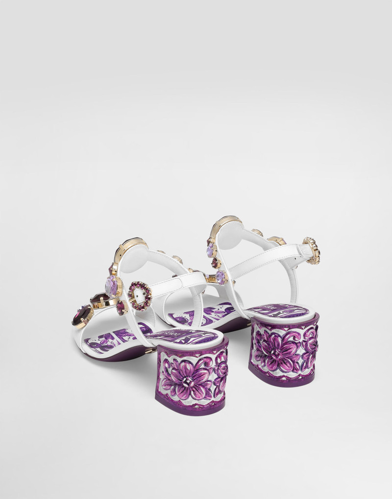 Dolce & Gabbana Patent leather sandal with jewel embroidery outlook