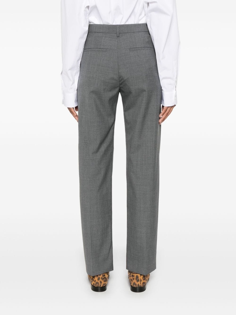 virgin-wool straight trousers - 4