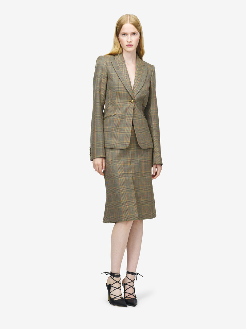 Alexander McQueen Country Check Kickback Skirt outlook