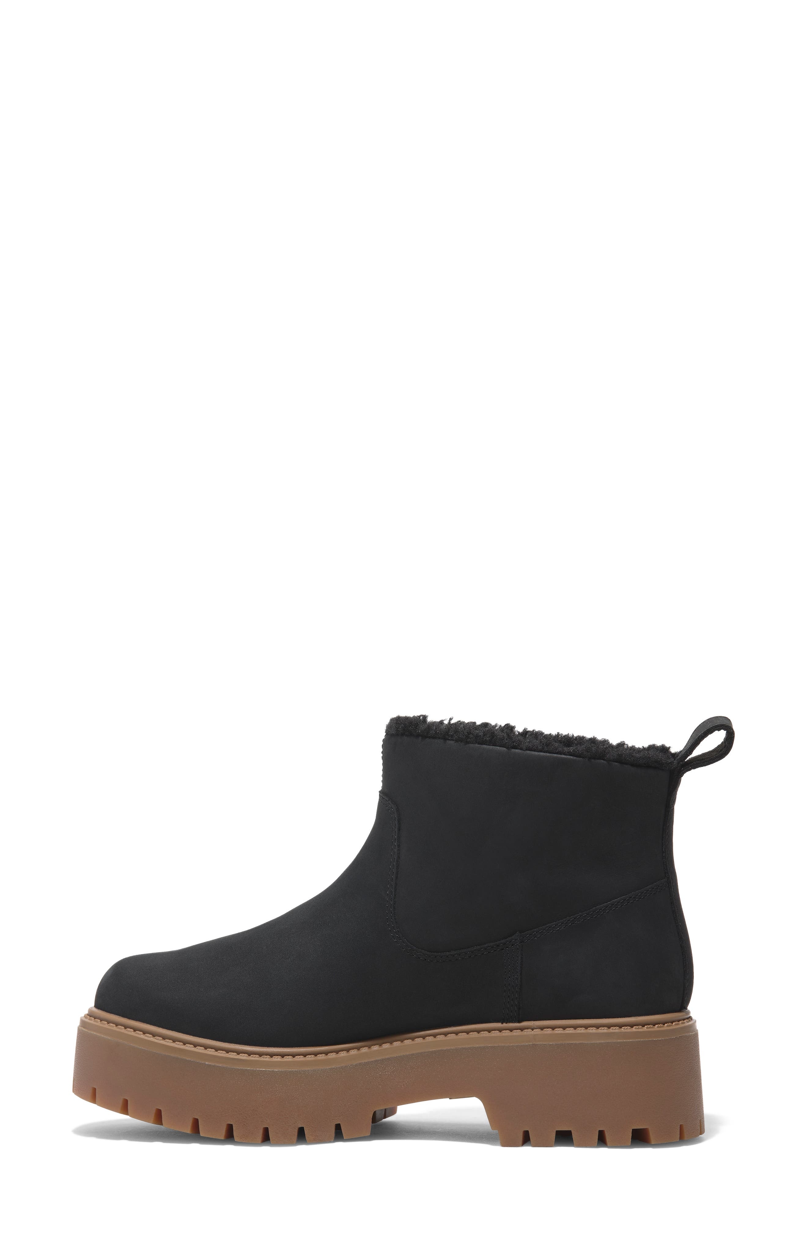 Timberland Stone Street Faux Fur Lined Bootie in Black Nubuck at Nordstrom - 8