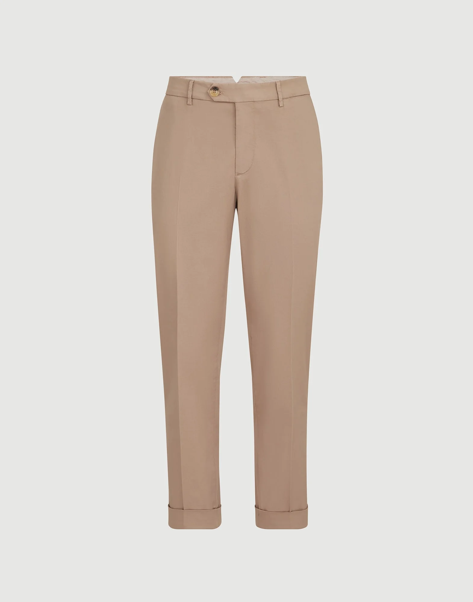Garment-dyed Italian fit trousers in American Pima comfort cotton gabardine - 1