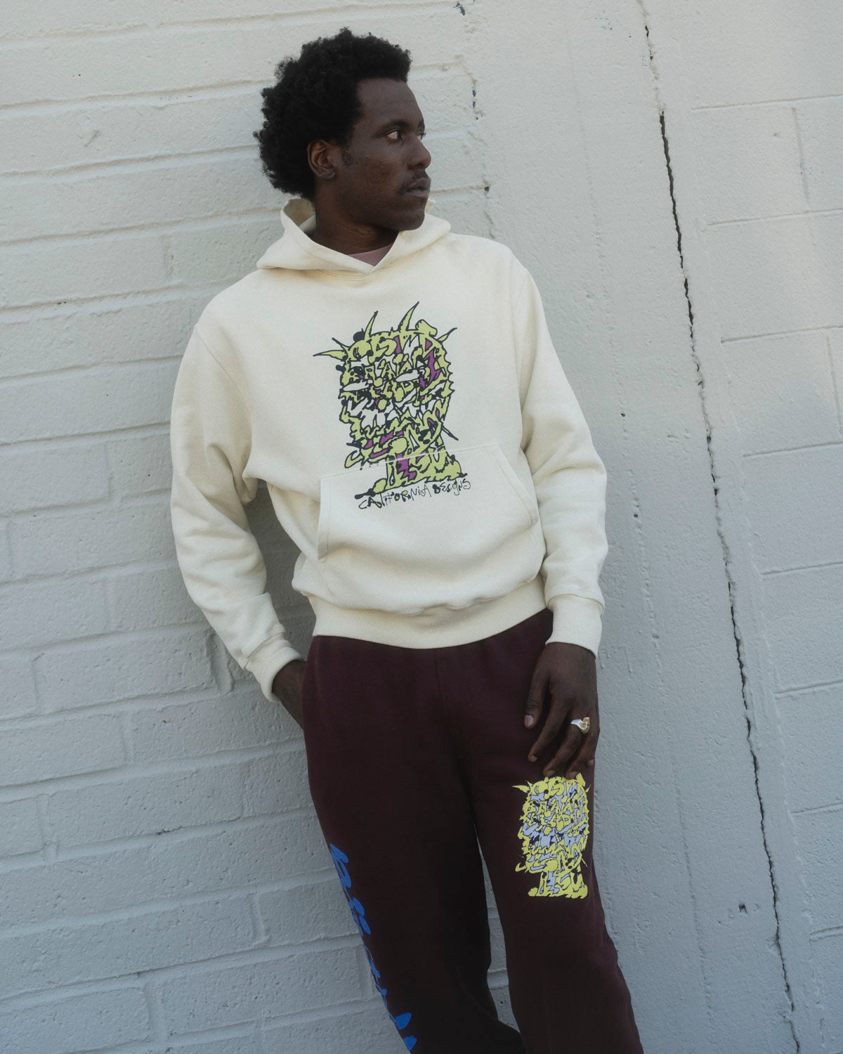 Scrambled Head Hoodie - Natural - 4