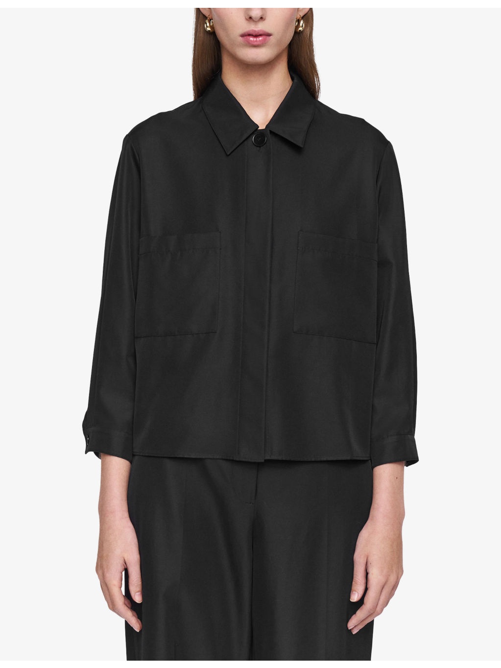 Satie Patch-Pocket Relaxed-Fit Cotton And Silk-Blend Shirt - 3