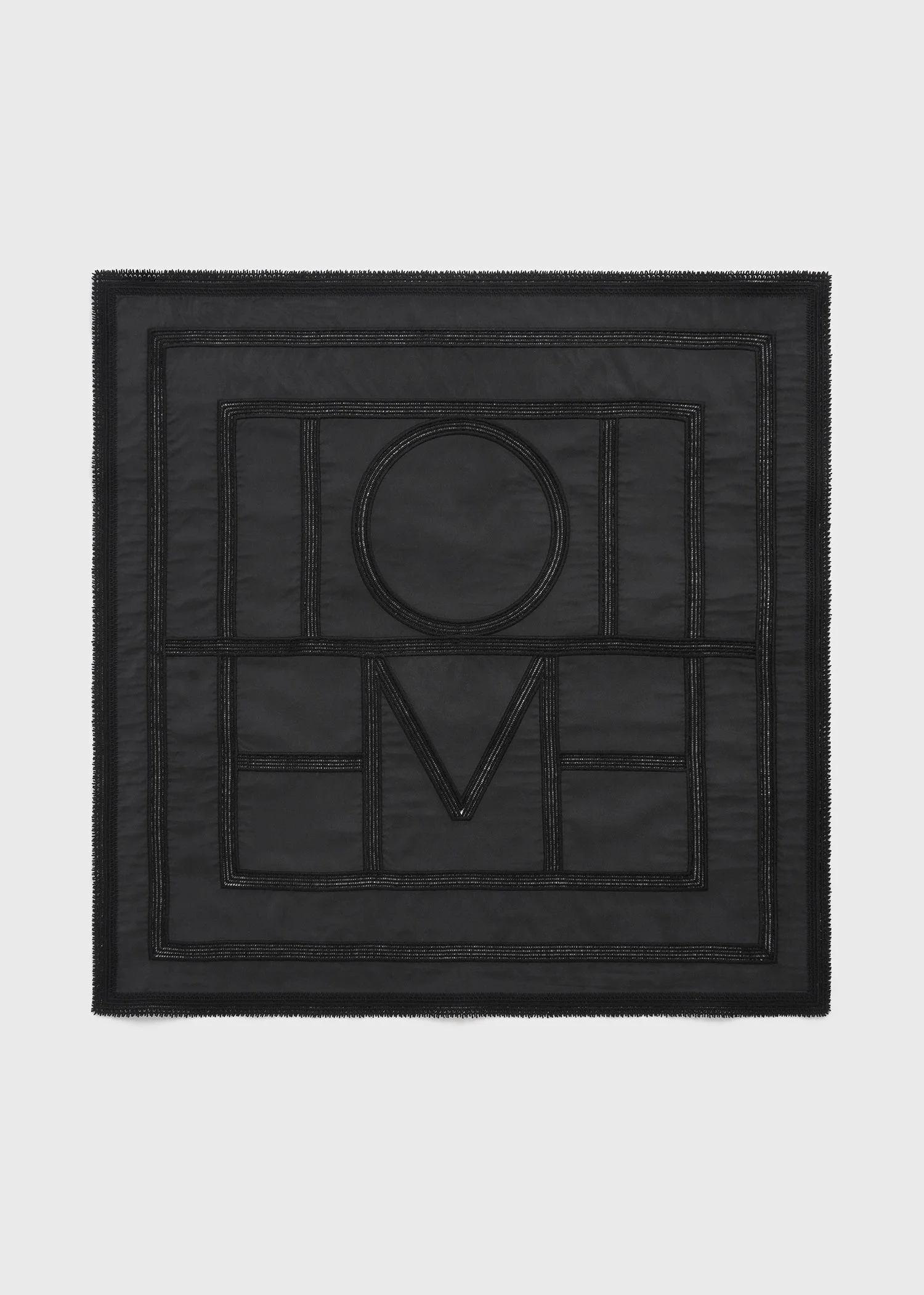 Monogram crochet silk scarf washed black - 1