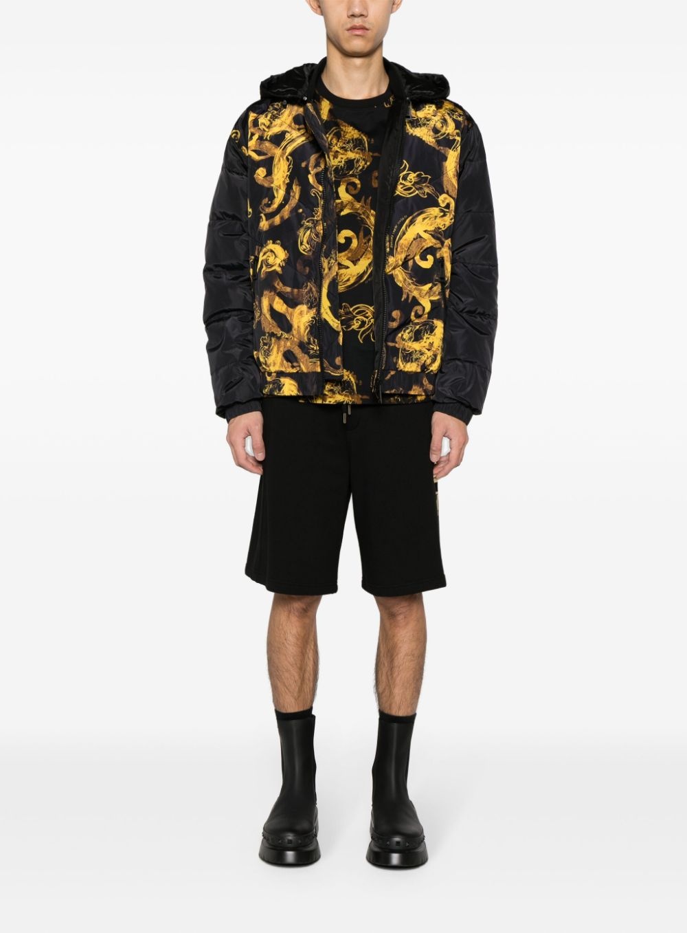 logo-appliquÃ© cotton track shorts - 2