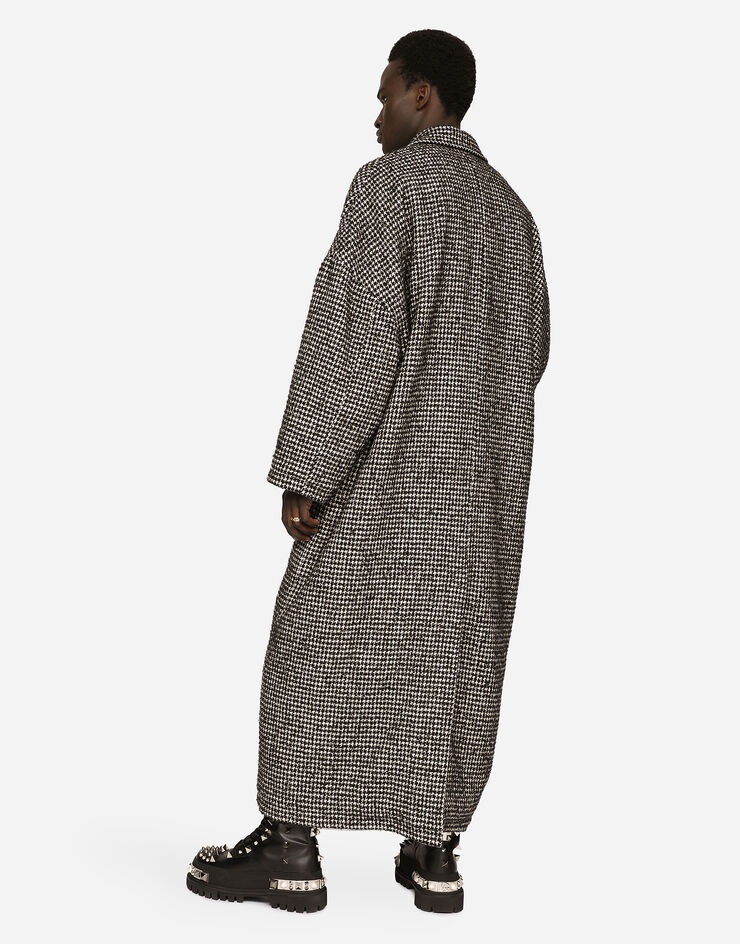 Double-breasted wool houndstooth coat - 2