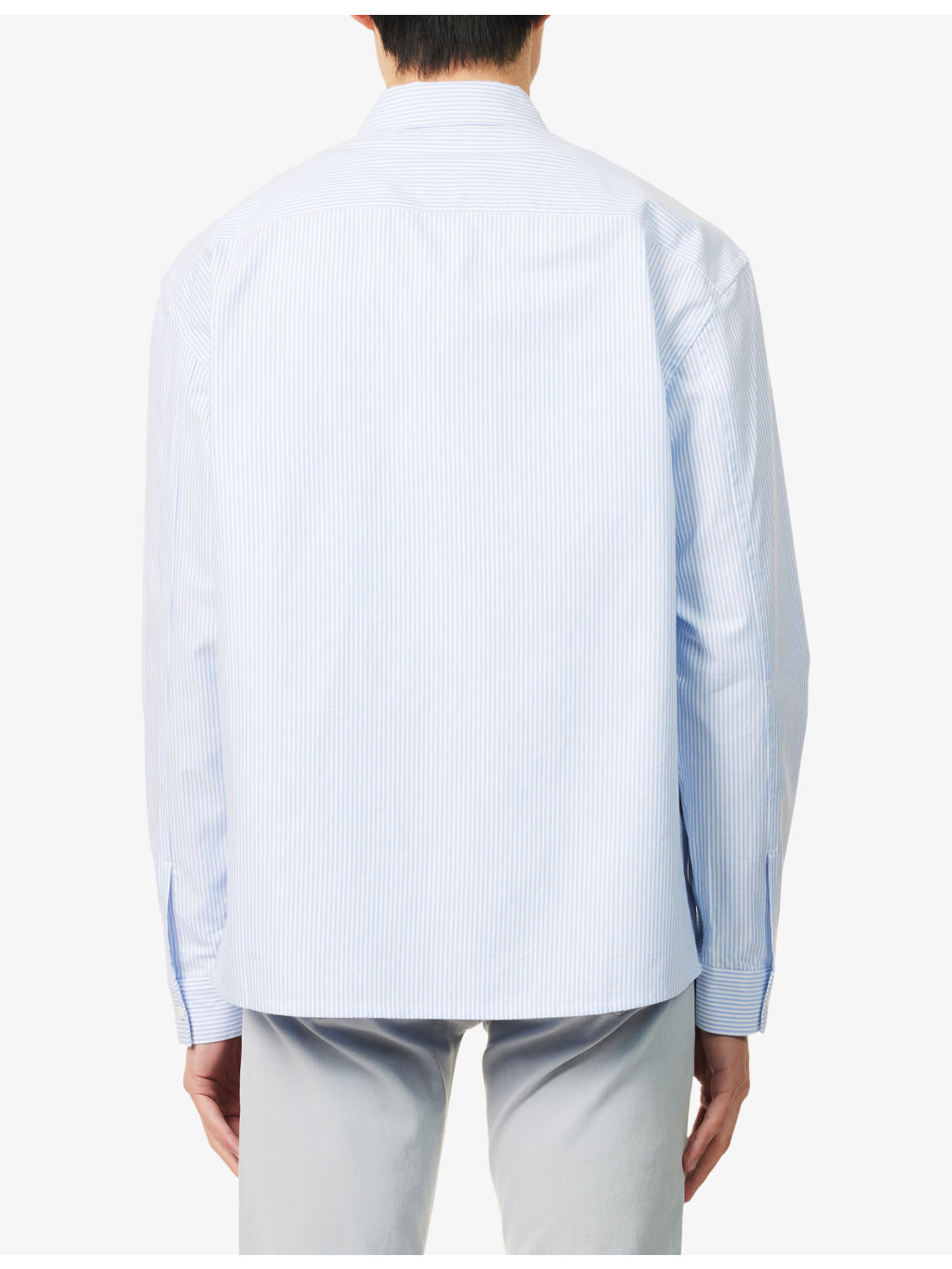 Striped Patch-Pocket Cotton Shirt - 4