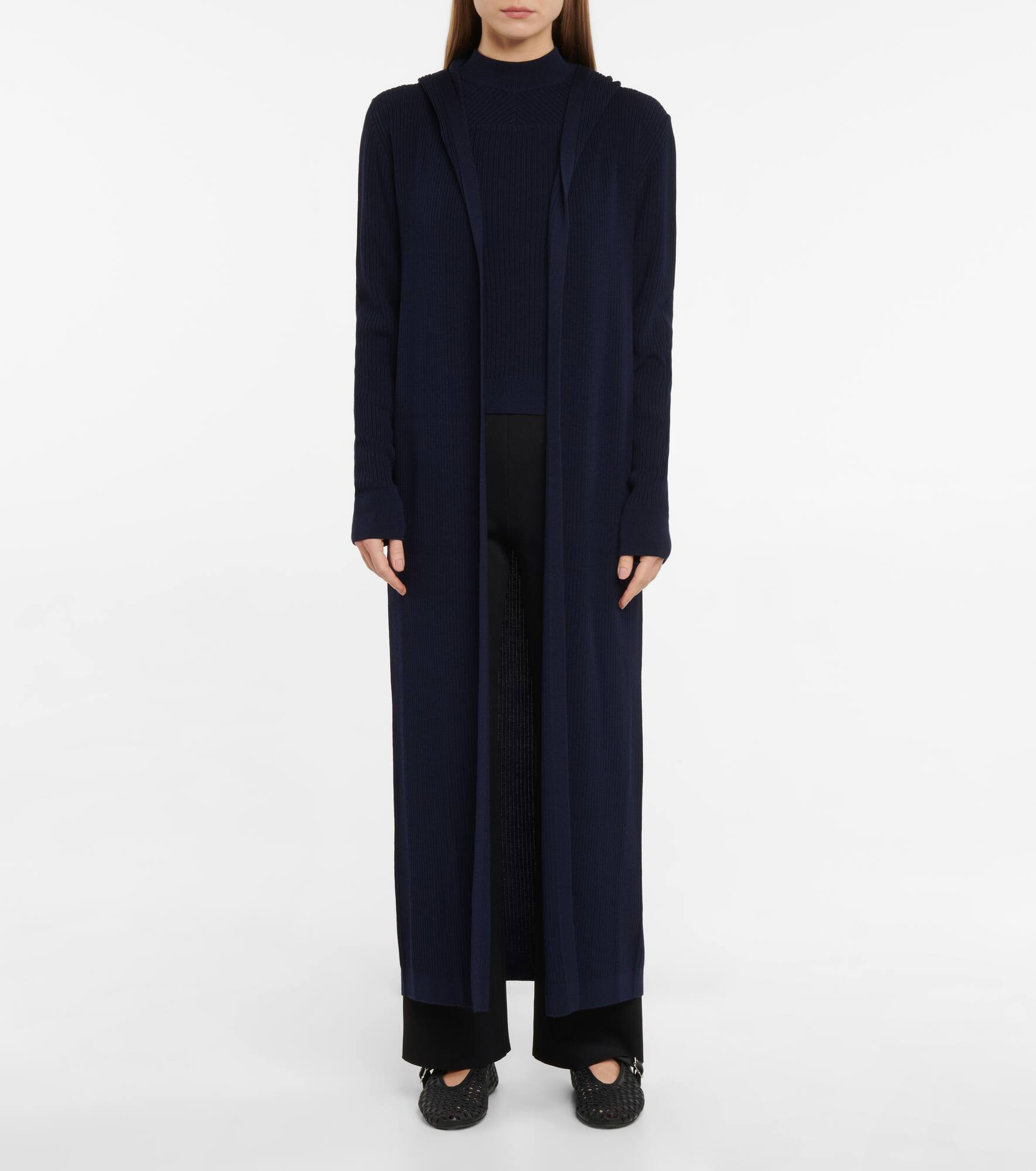 Hooded wool-blend cardigan - 5