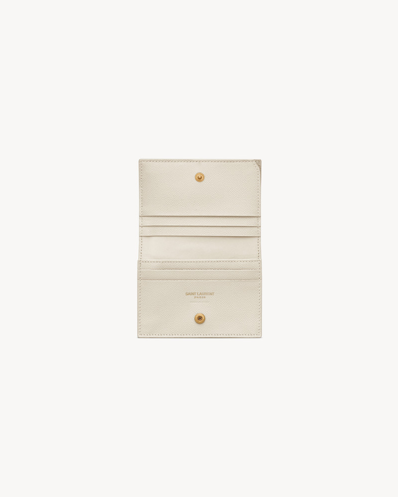 CASSANDRE MATELASSÉ FLAP CARD CASE IN GRAIN DE POUDRE LEATHER 4