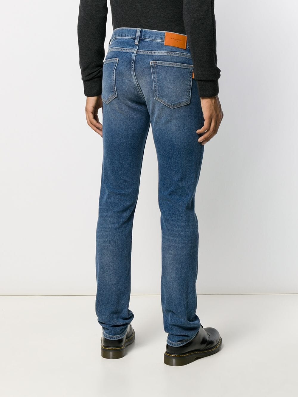slim-fit washed jeans - 4