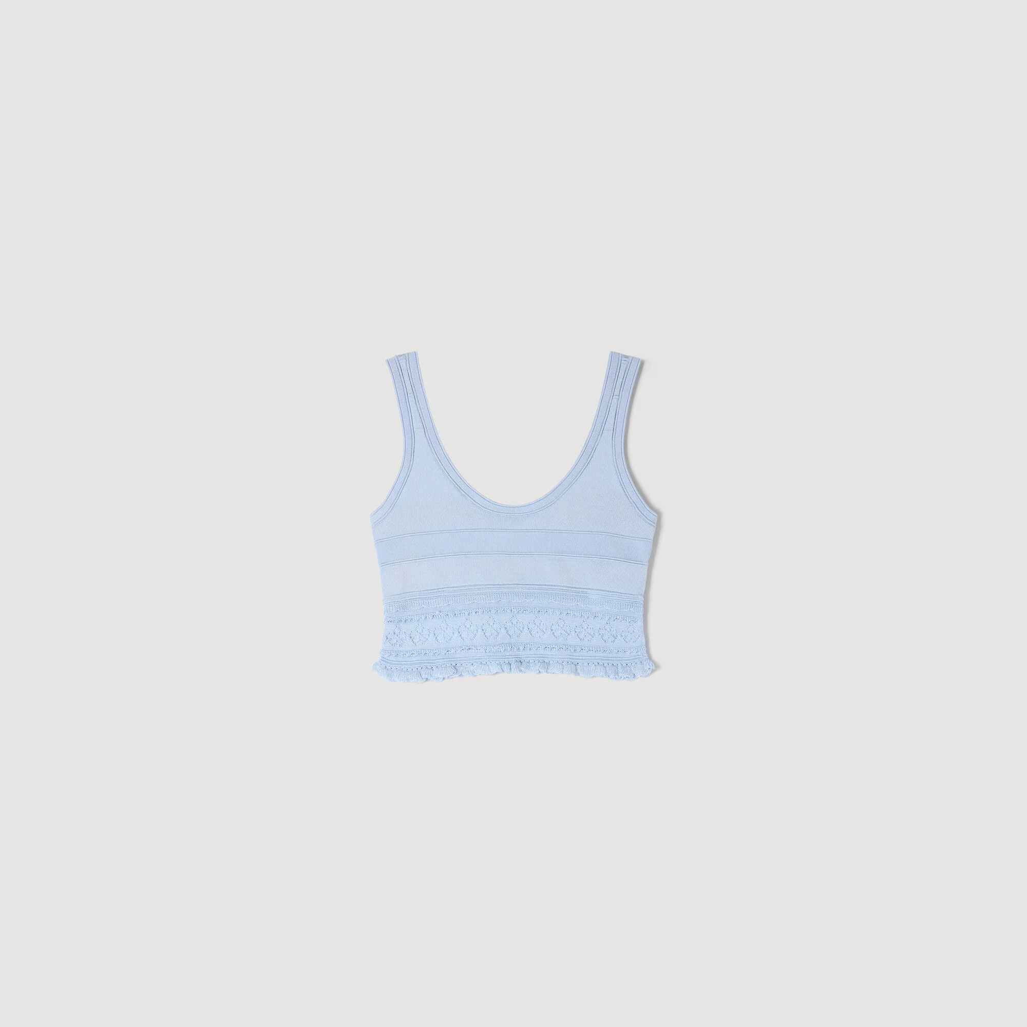 POINTELLE KNIT CROP TOP - 1
