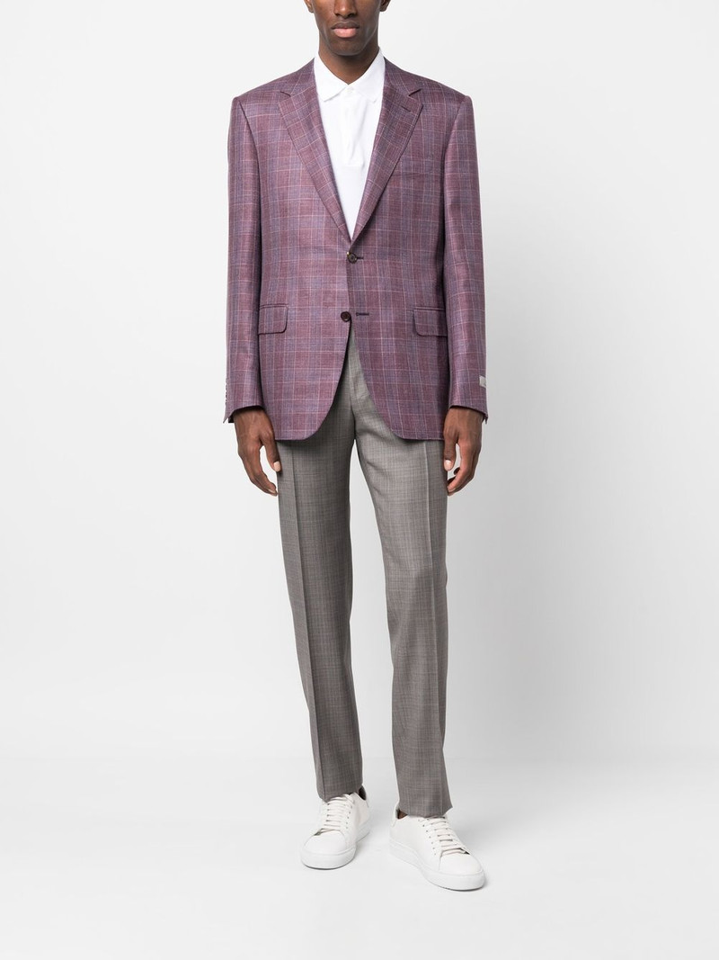 Canali plaid-check wool-silk blazer outlook