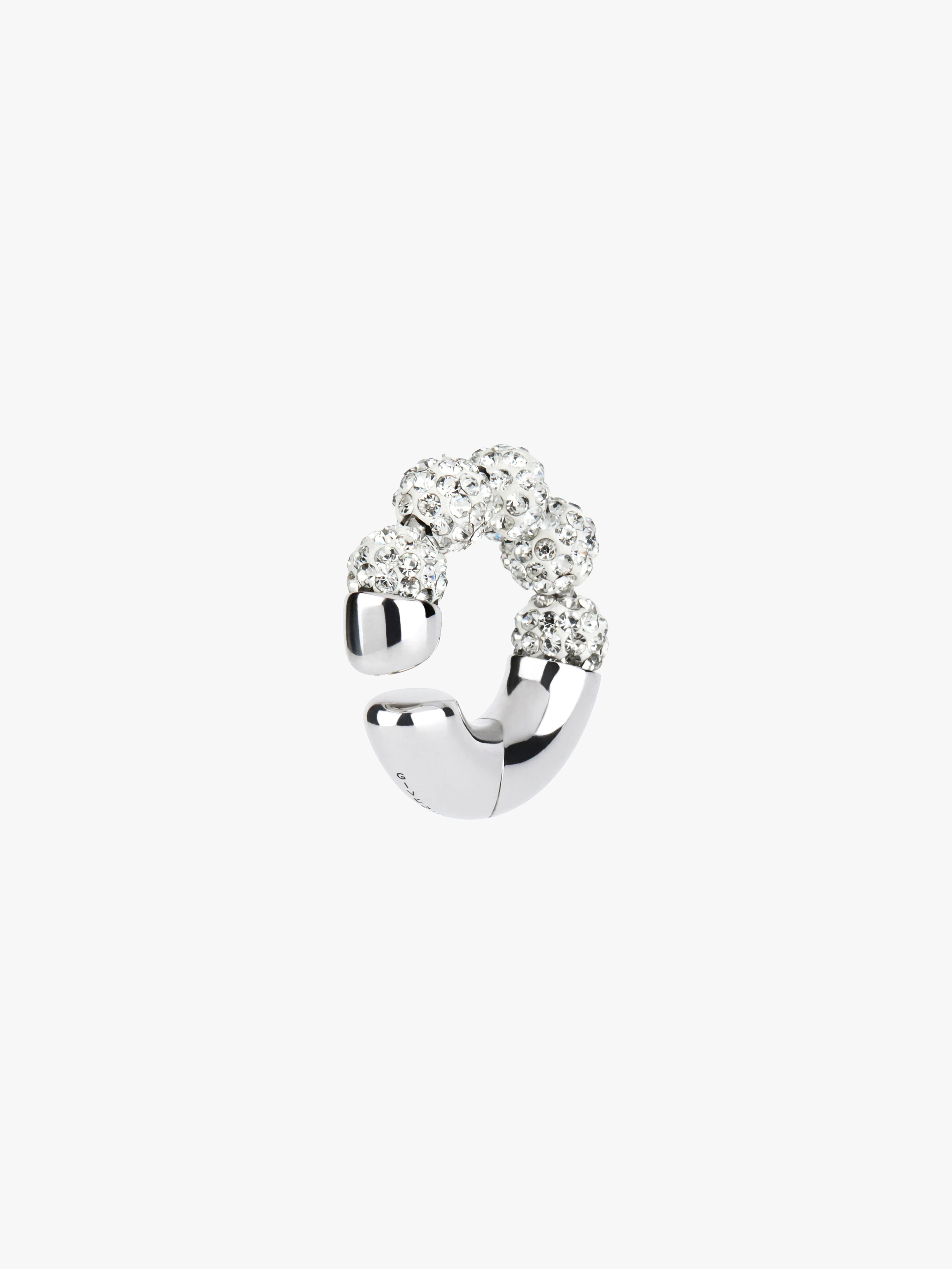 4G PEARL EARCUFF WITH CRYSTALS - 5