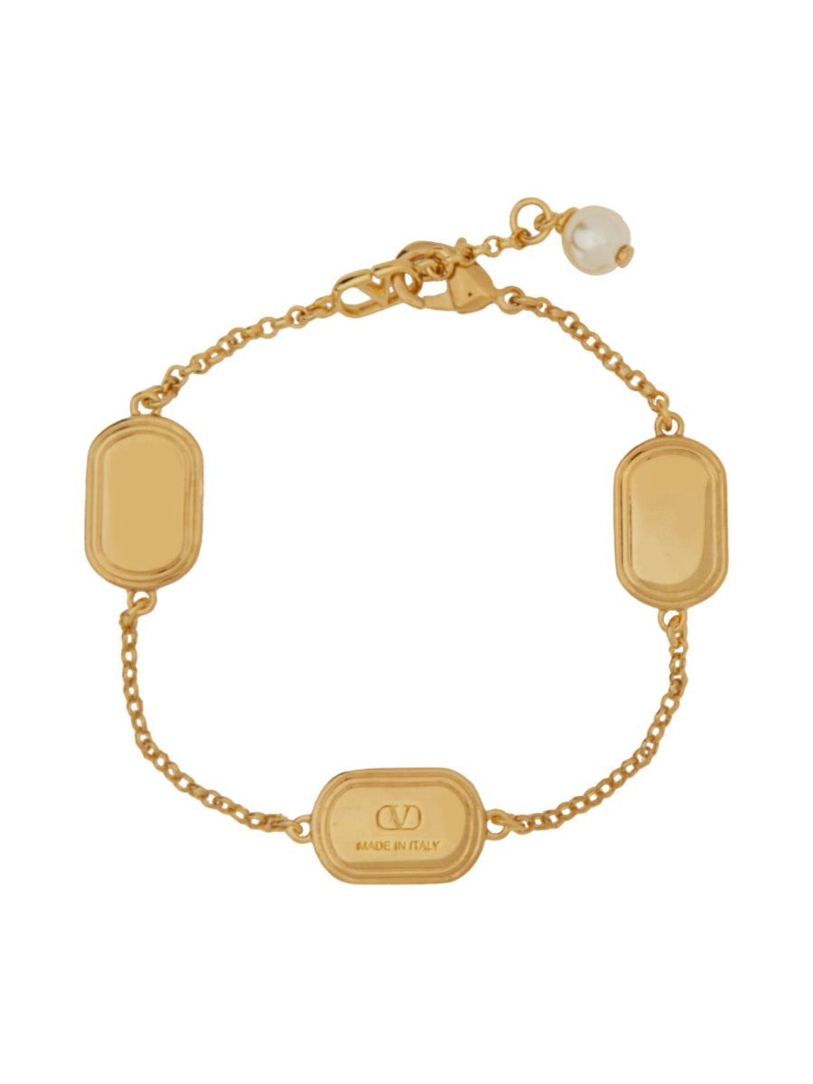 Metal, Enamel, Crystal And Swarovski® Pearl "Ovalette" Bracelet - 2