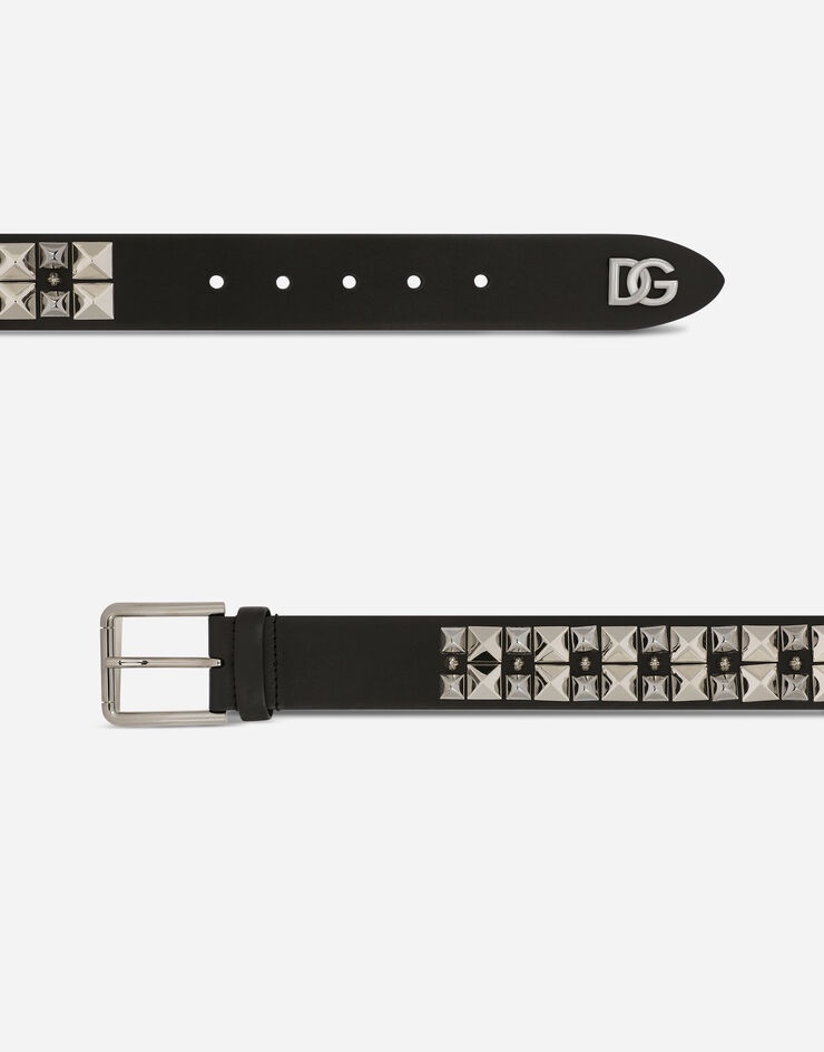 Calfskin nappa belt with studs - 3
