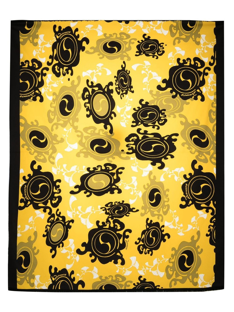 graphic-print cotton beach towel 3