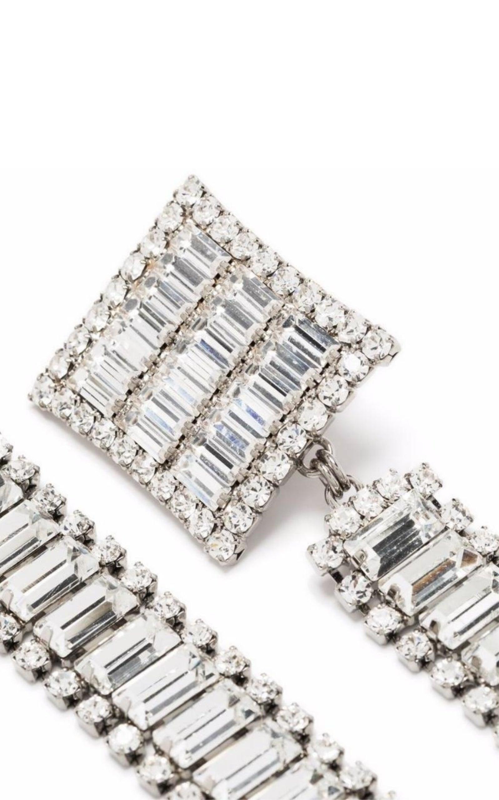 Long Crystal-embellished Earrings - 5