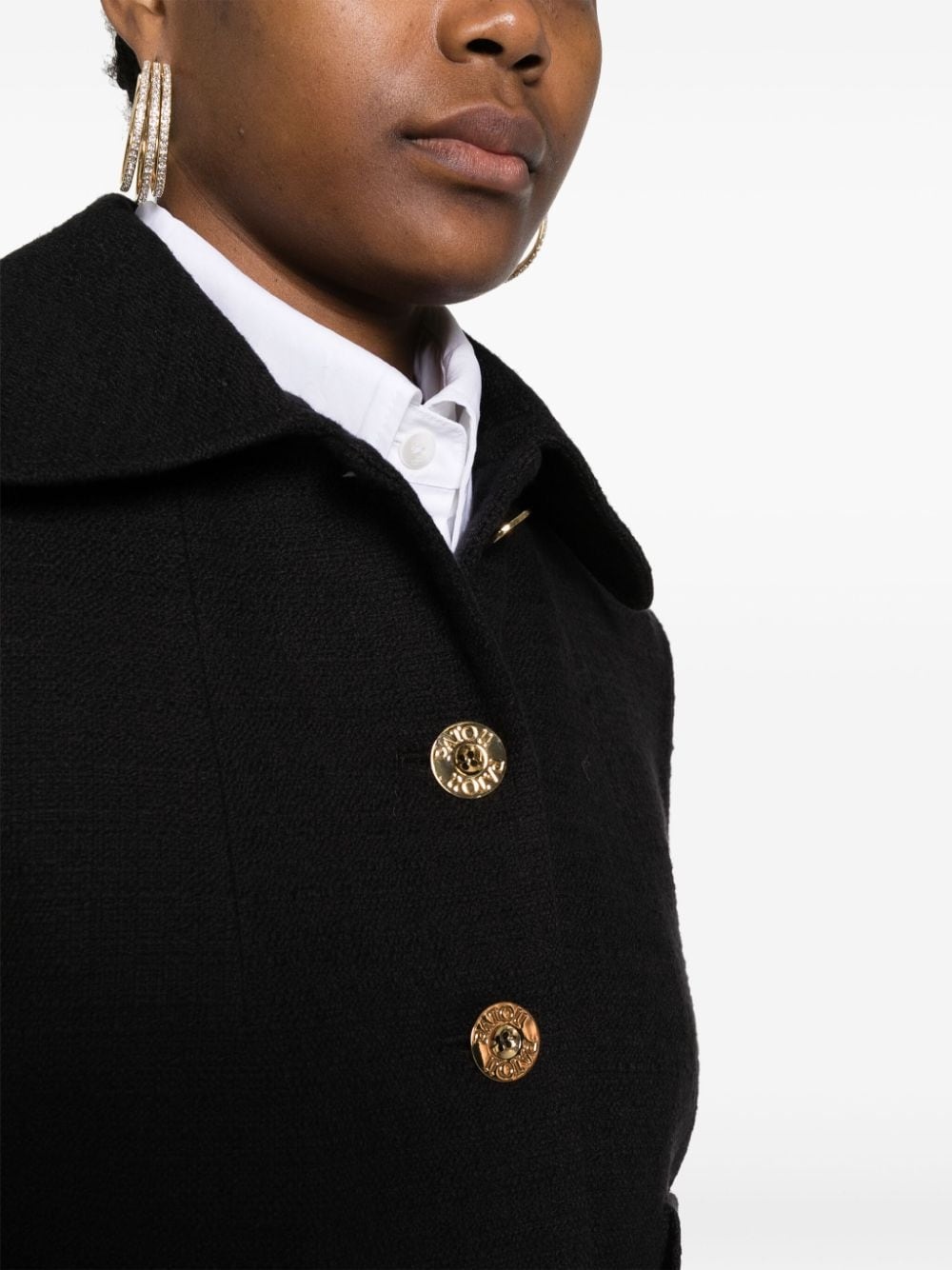 Patou logo-patch tailored jacket - Black