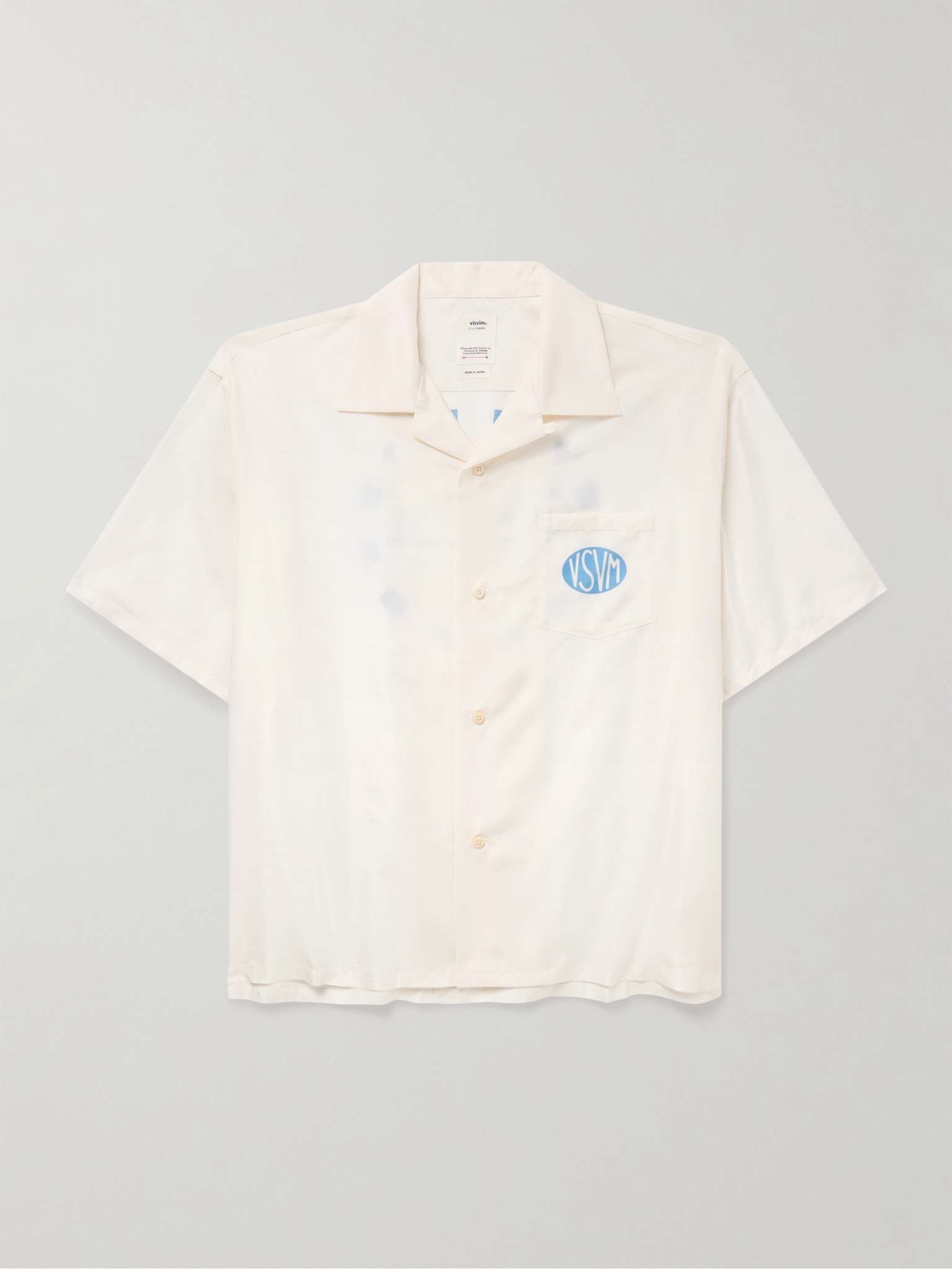 Crosby Convertible-Collar Logo-Print Silk Shirt - 1