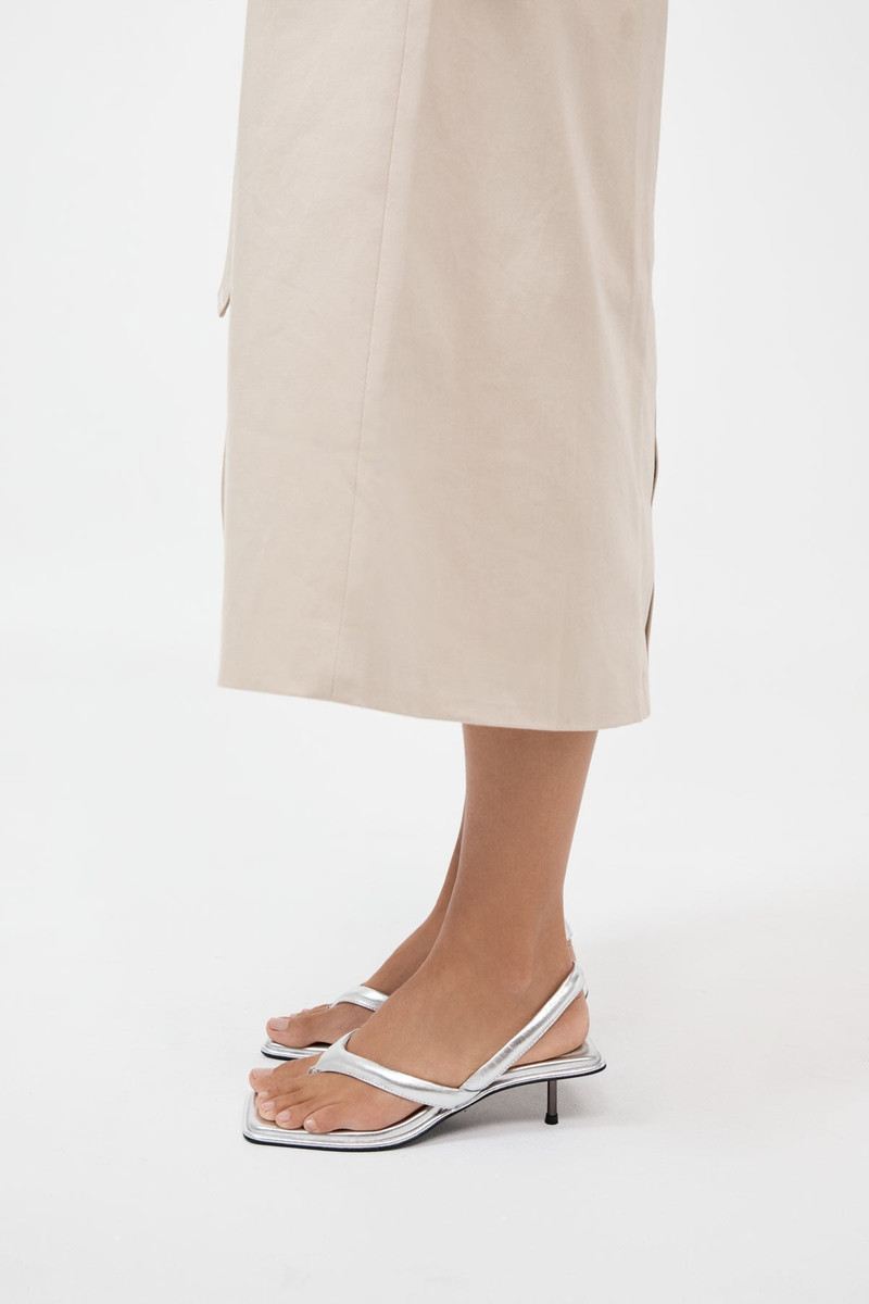ST. AGNI Sling Back Thong Heel - Silver outlook