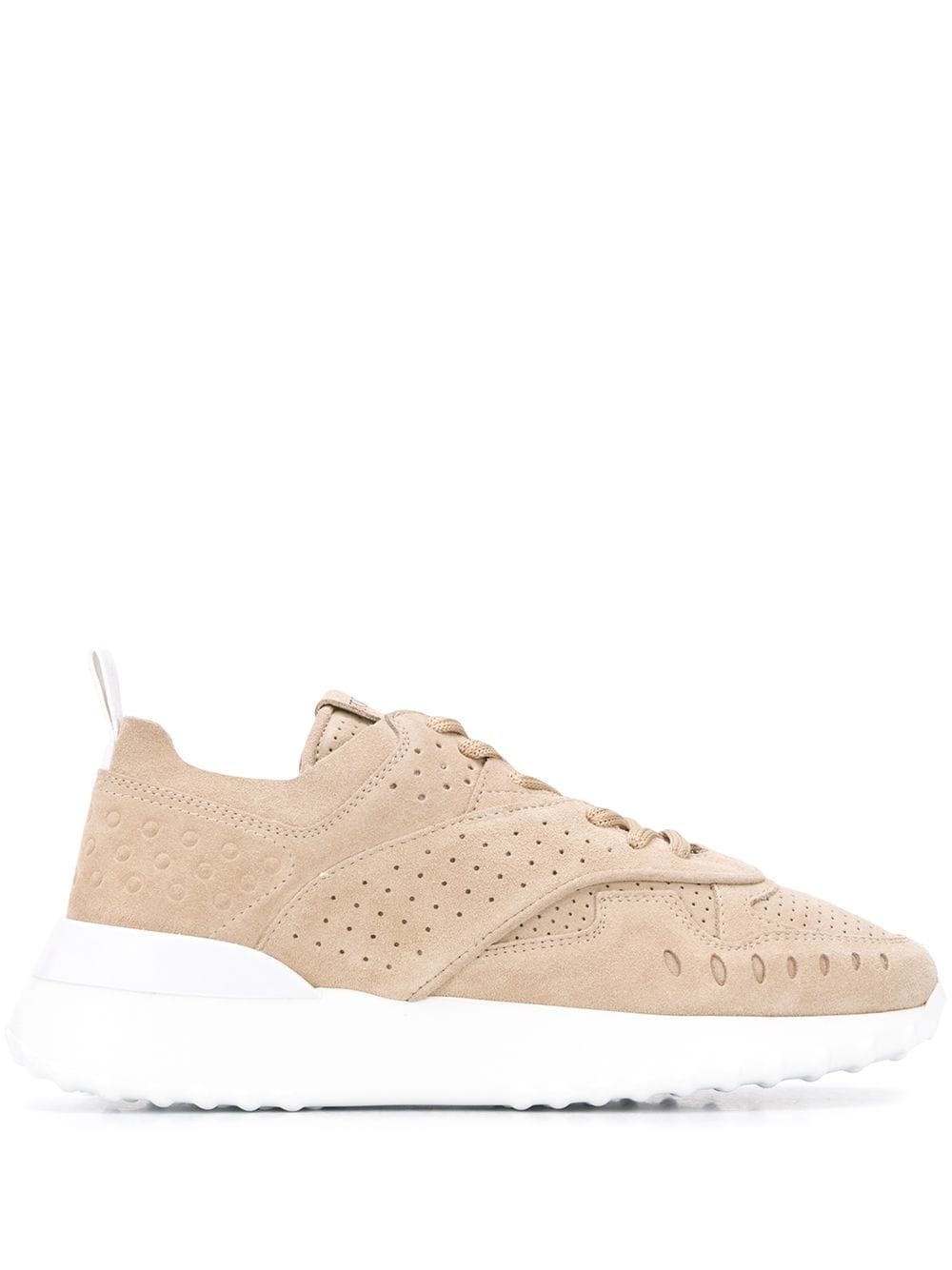 perforated detail lace-up sneakers - 1