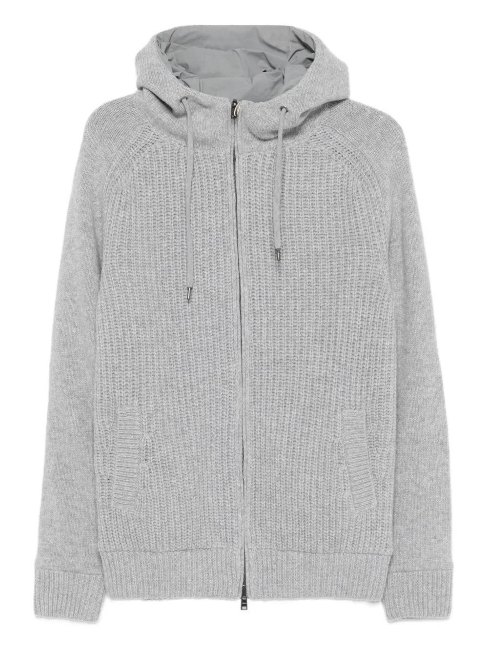 zip-up wool hoodie - 1
