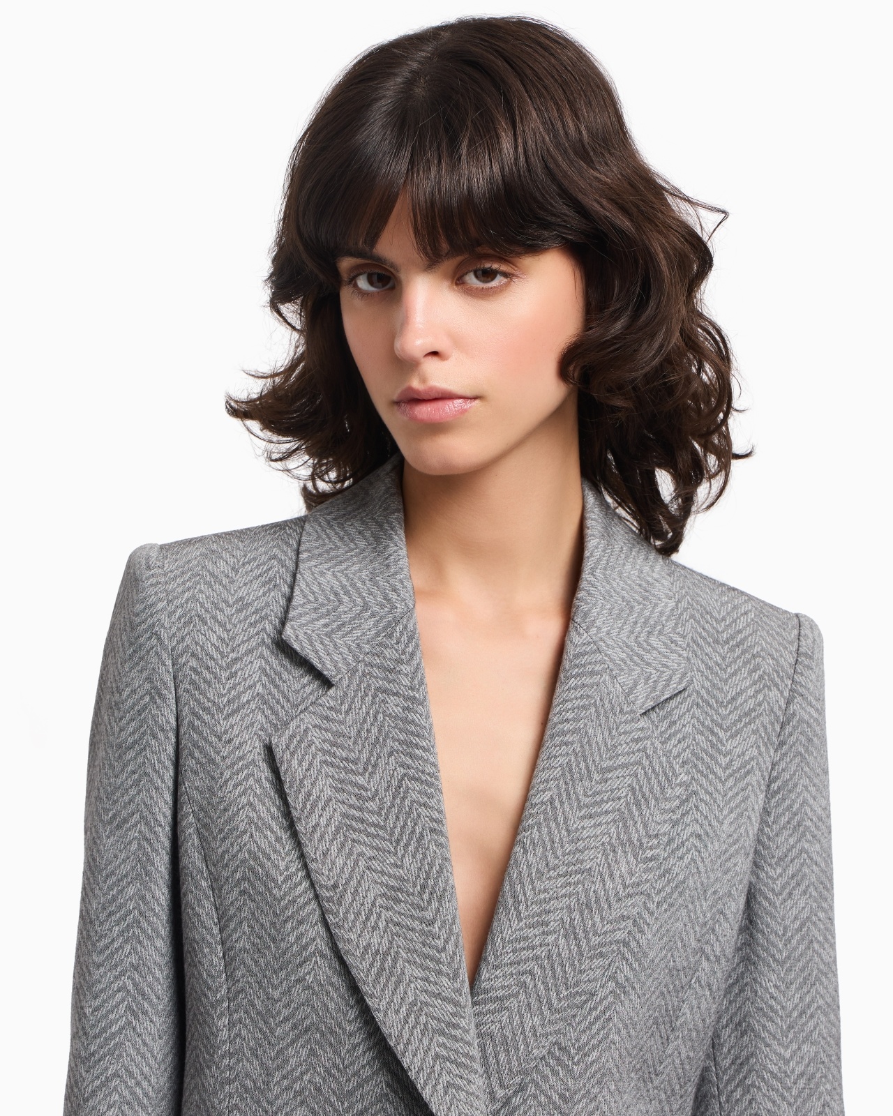 ICON CHEVRON VISCOSE-BLEND SINGLE-BREASTED BLAZER - 5
