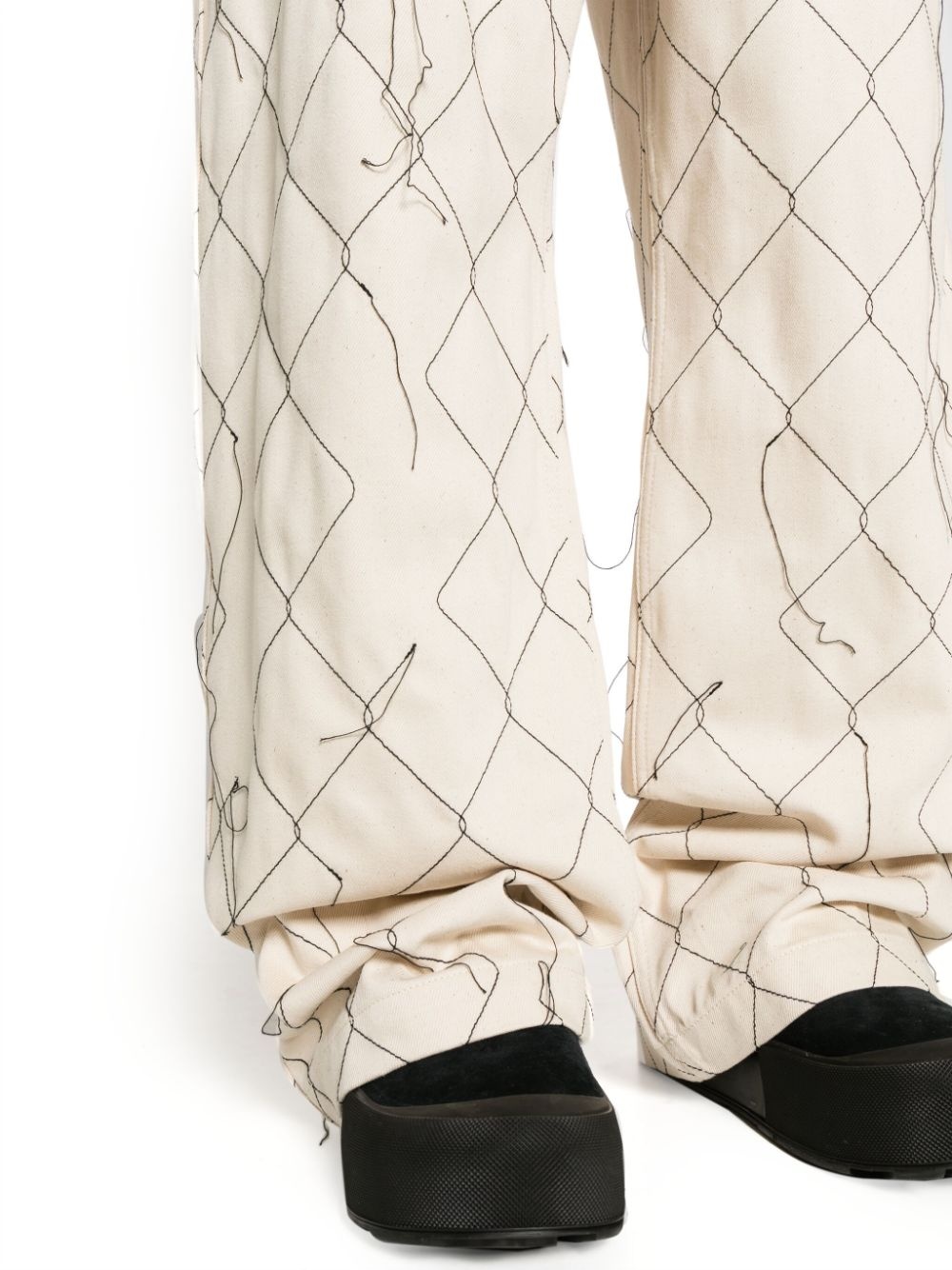 abstract-pattern wide-leg trousers - 5